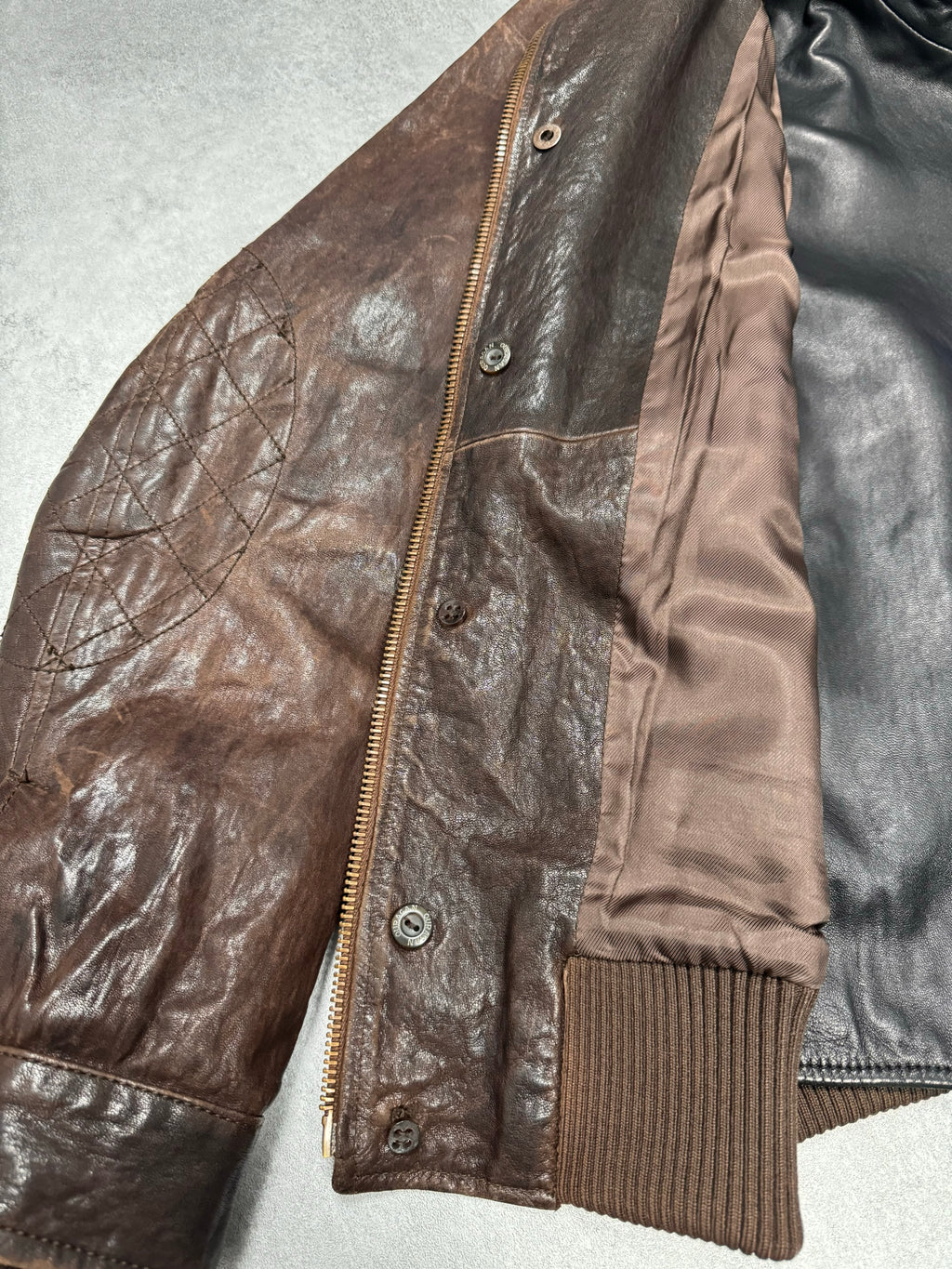 FW2005 Dolce & Gabbana Military Double Leather Heavy Jacket