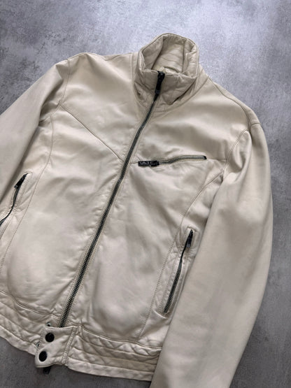 SS2007 Emporio Armani Snow White Leather Jacket (L/XL)