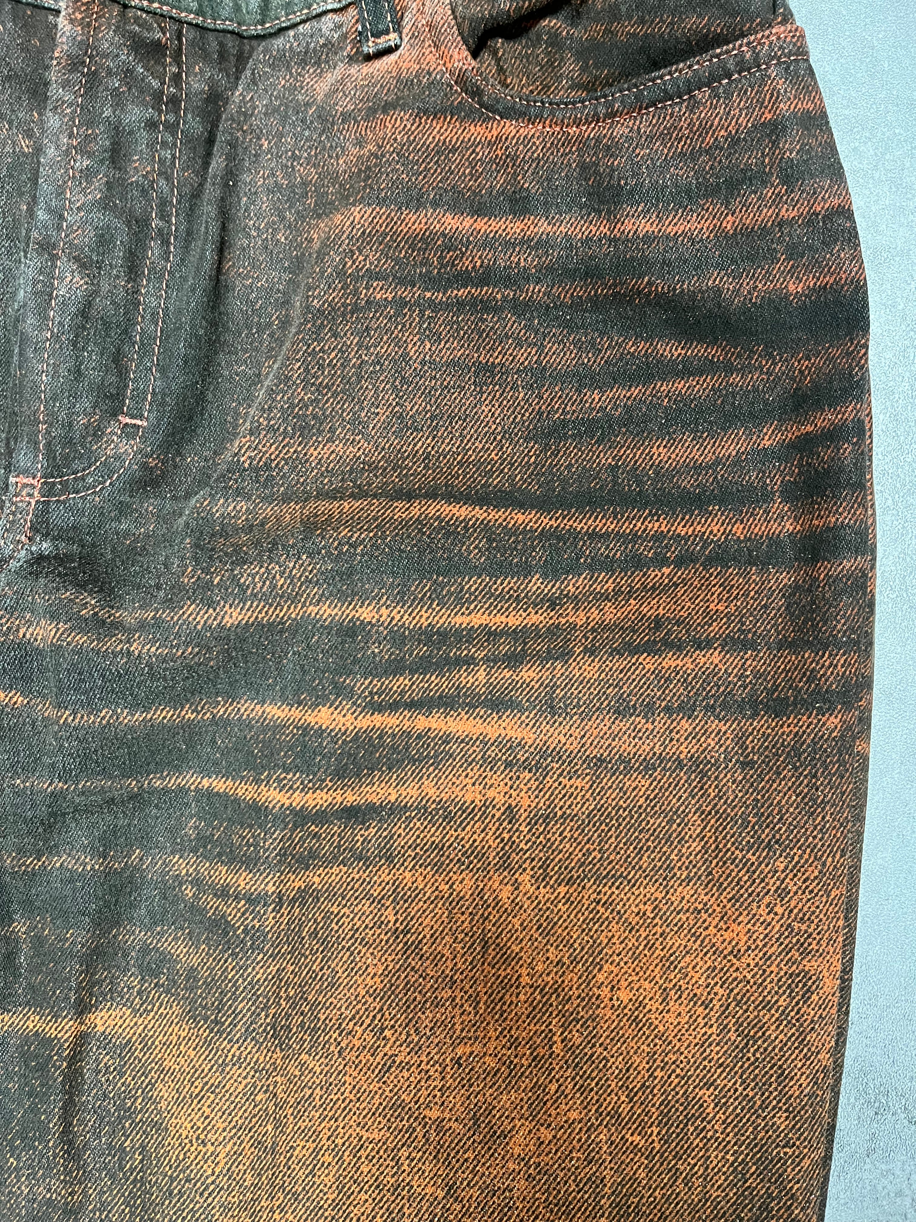 AW2001 Cavalli Overprinted Copper Black Pants