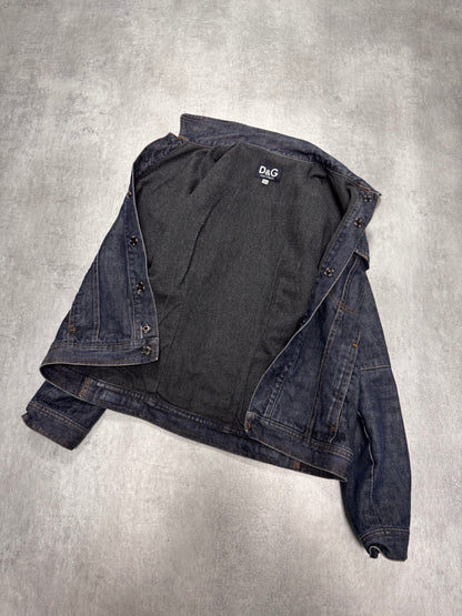 2000s Dolce & Gabbana Navy Blue Denim Jacket (XS)