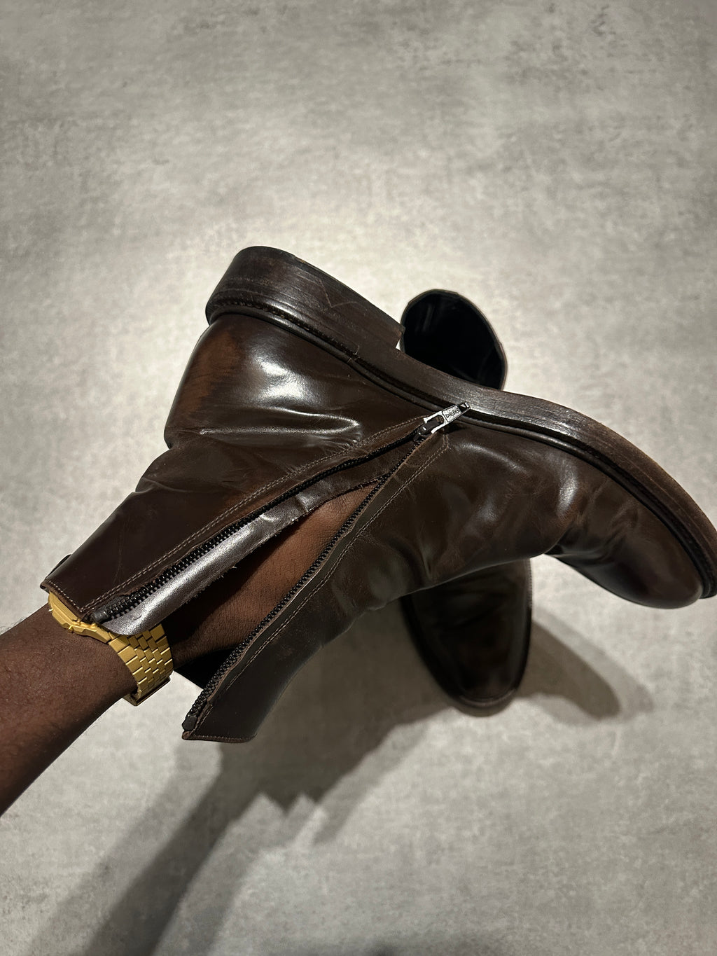Maison Margiela Leather Brown Ankle Boots