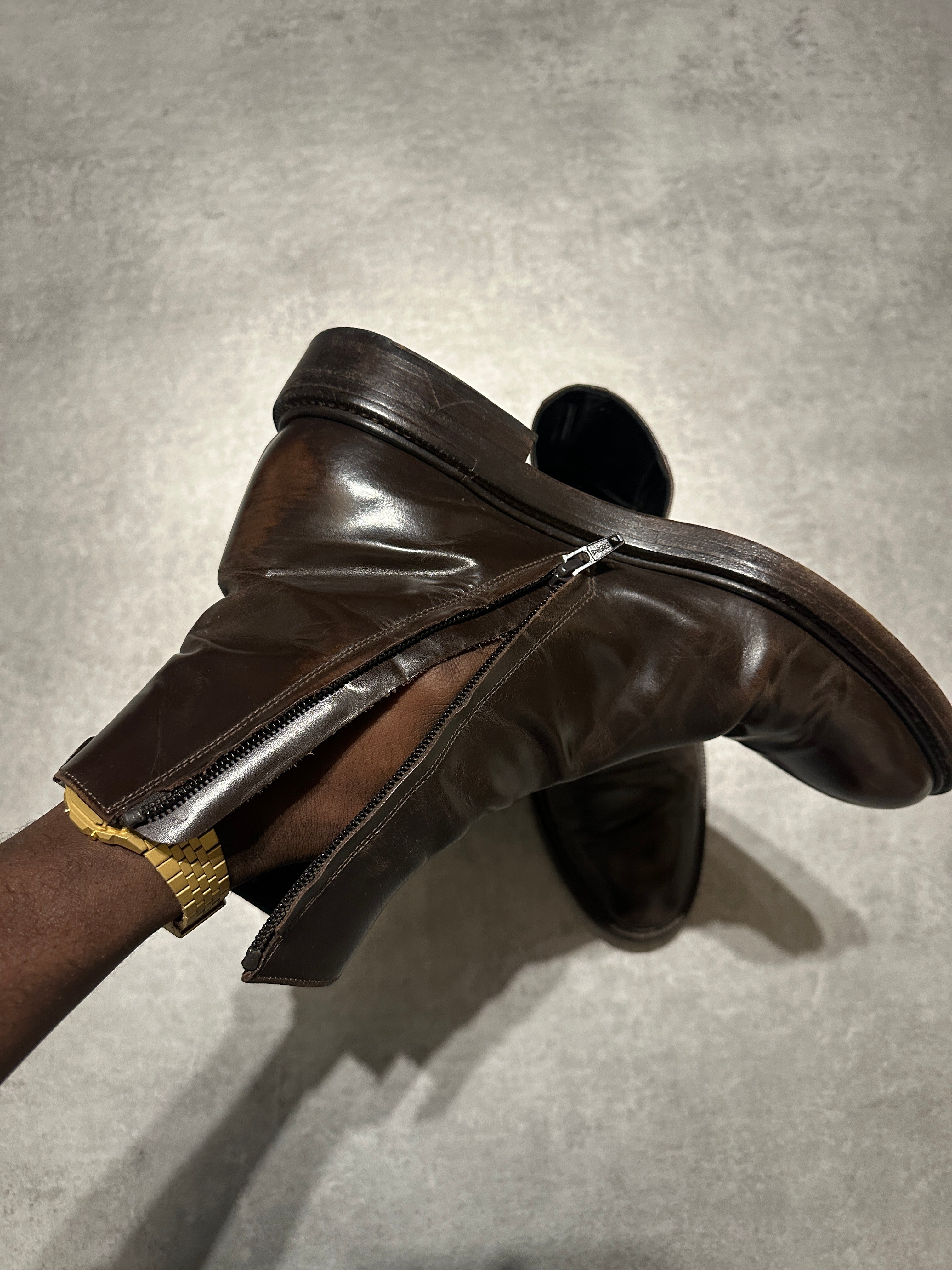 Maison Margiela Leather Brown Ankle Boots