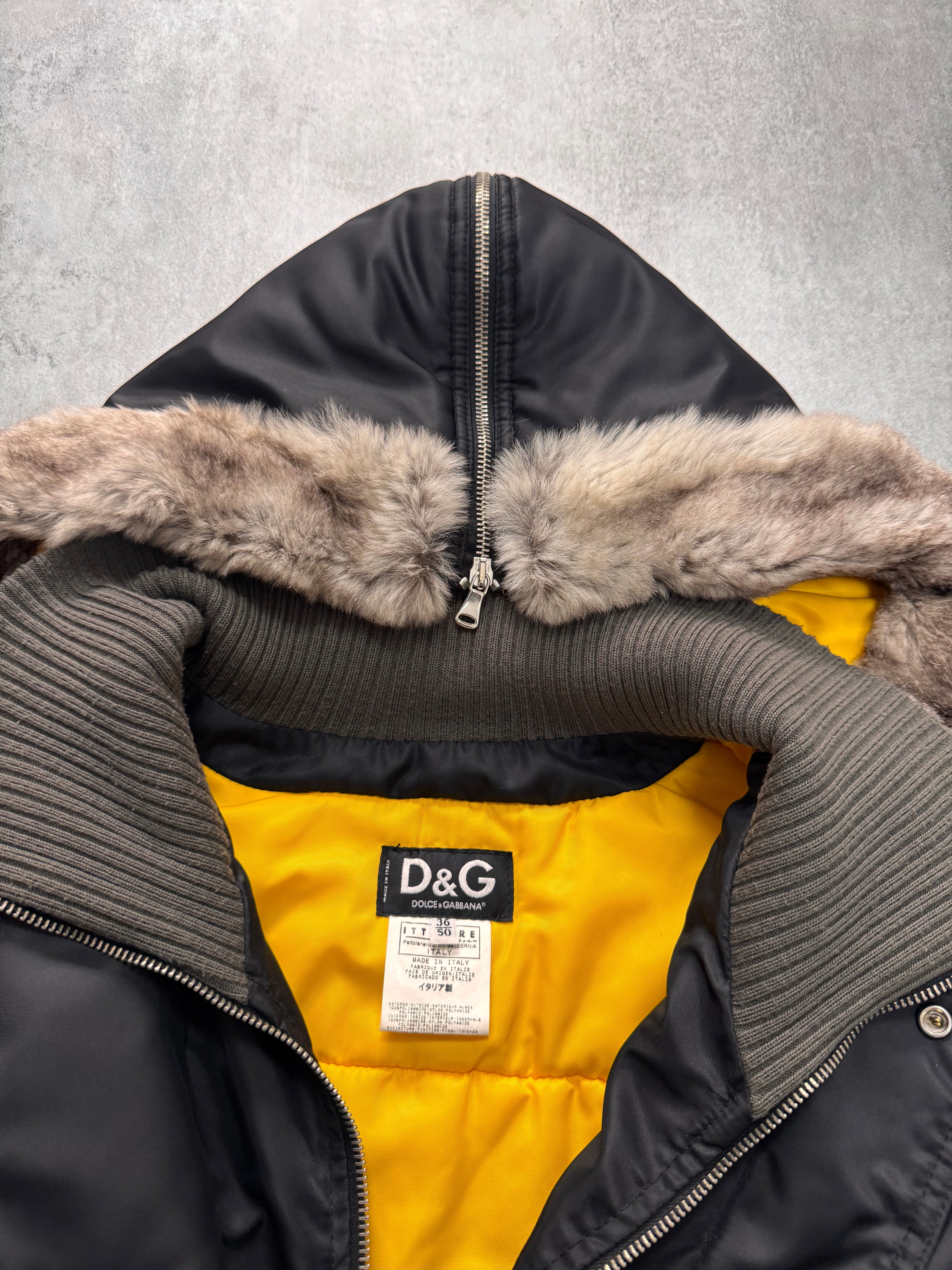 AW2003 Dolce & Gabbana Tornado Zipper Military Coat