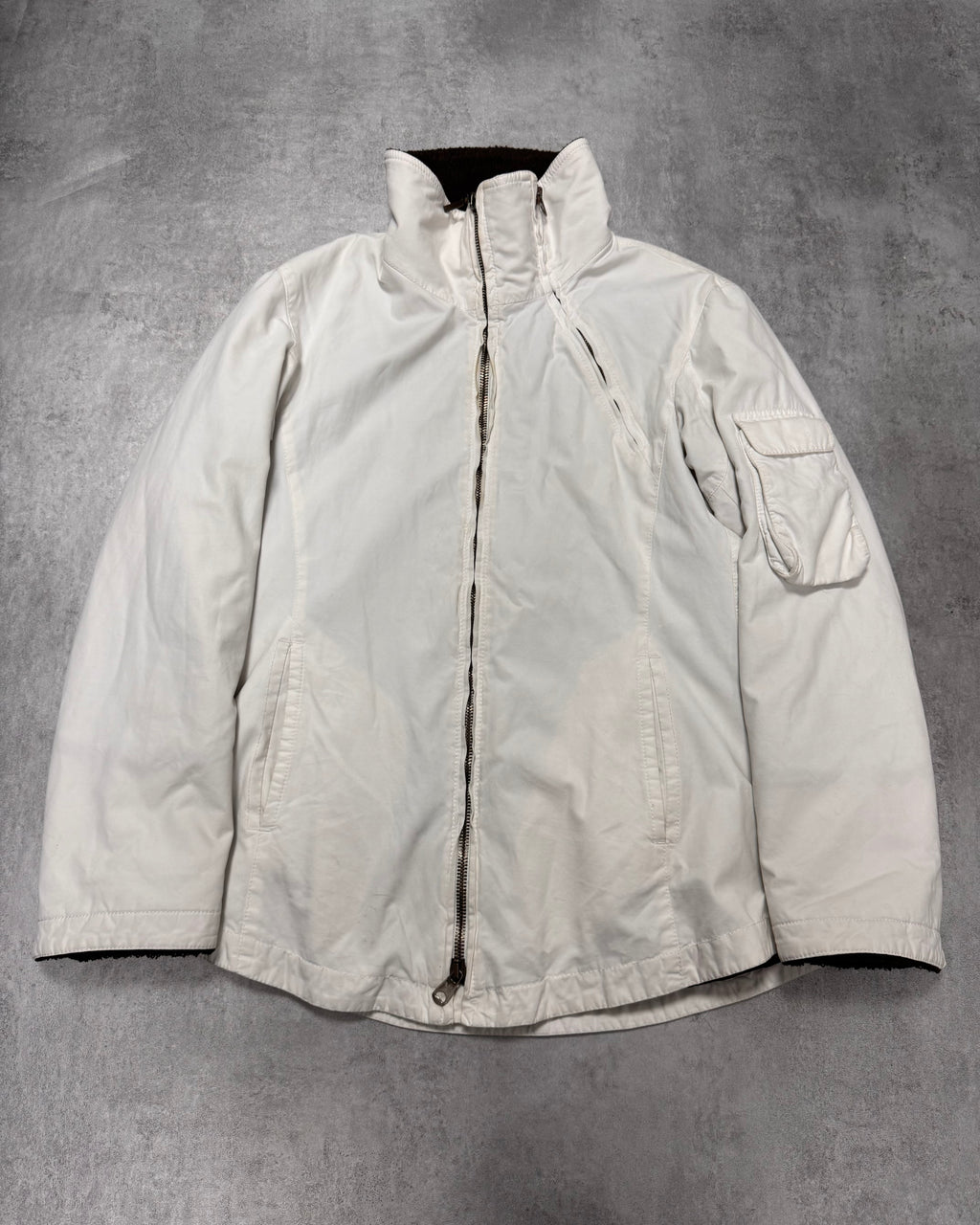 1990s Emporio Armani Snow White Double Zipper Jacket