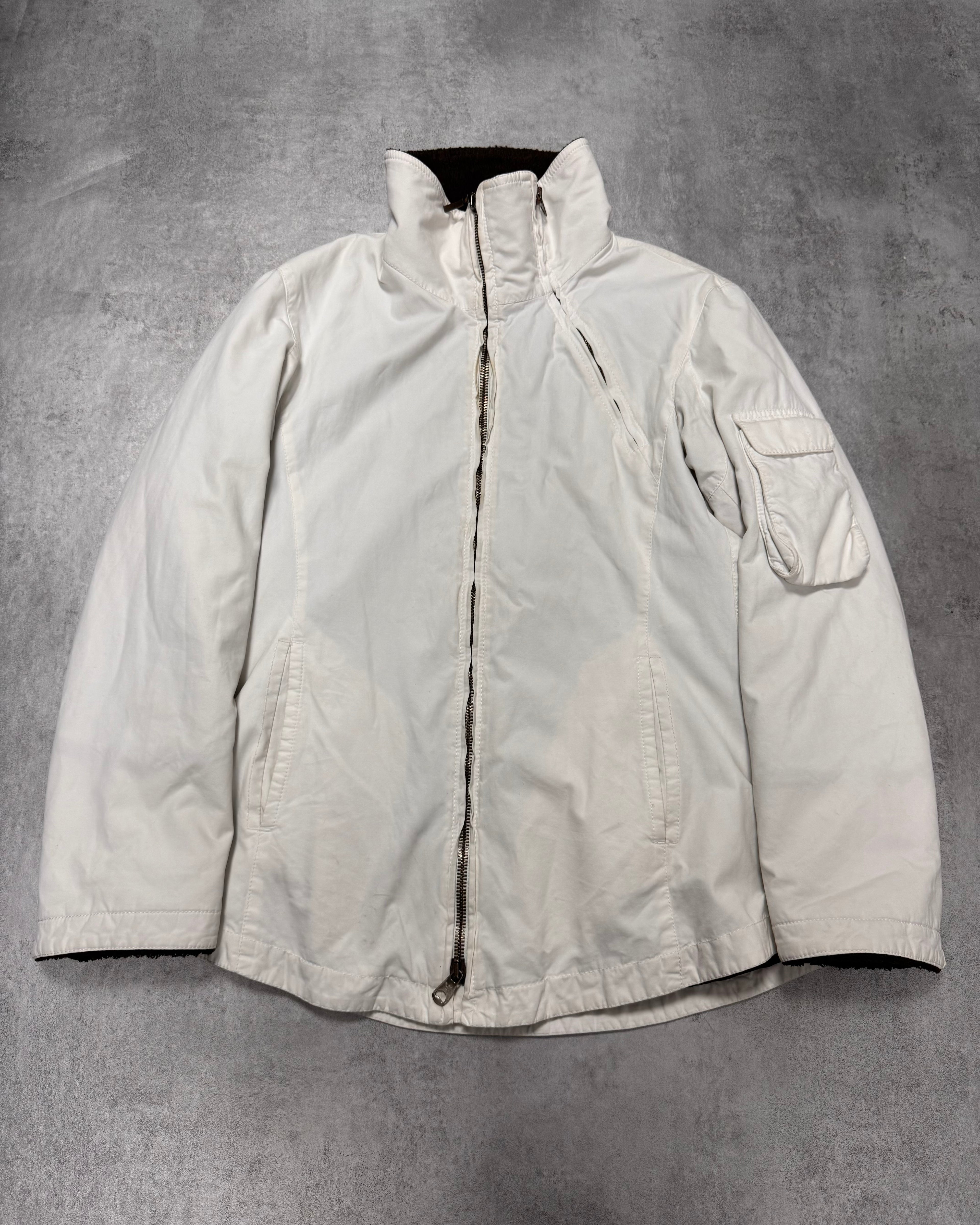 1990s Emporio Armani Snow White Double Zipper Jacket