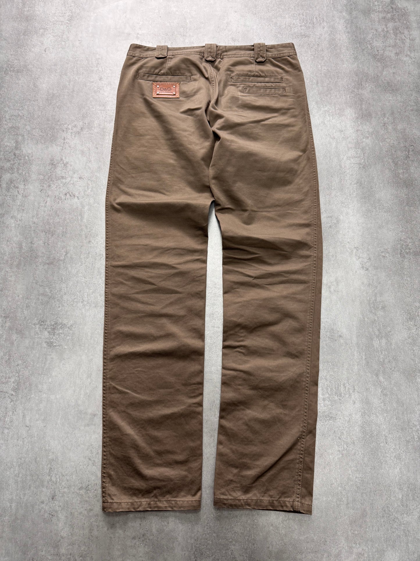 2000s Dolce & Gabbana Cargo Brown Pants (M)