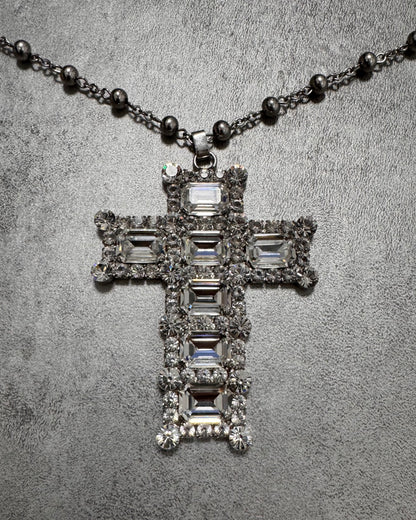 Dolce & Gabbana Cristal Sliver Cross Necklace (OS)