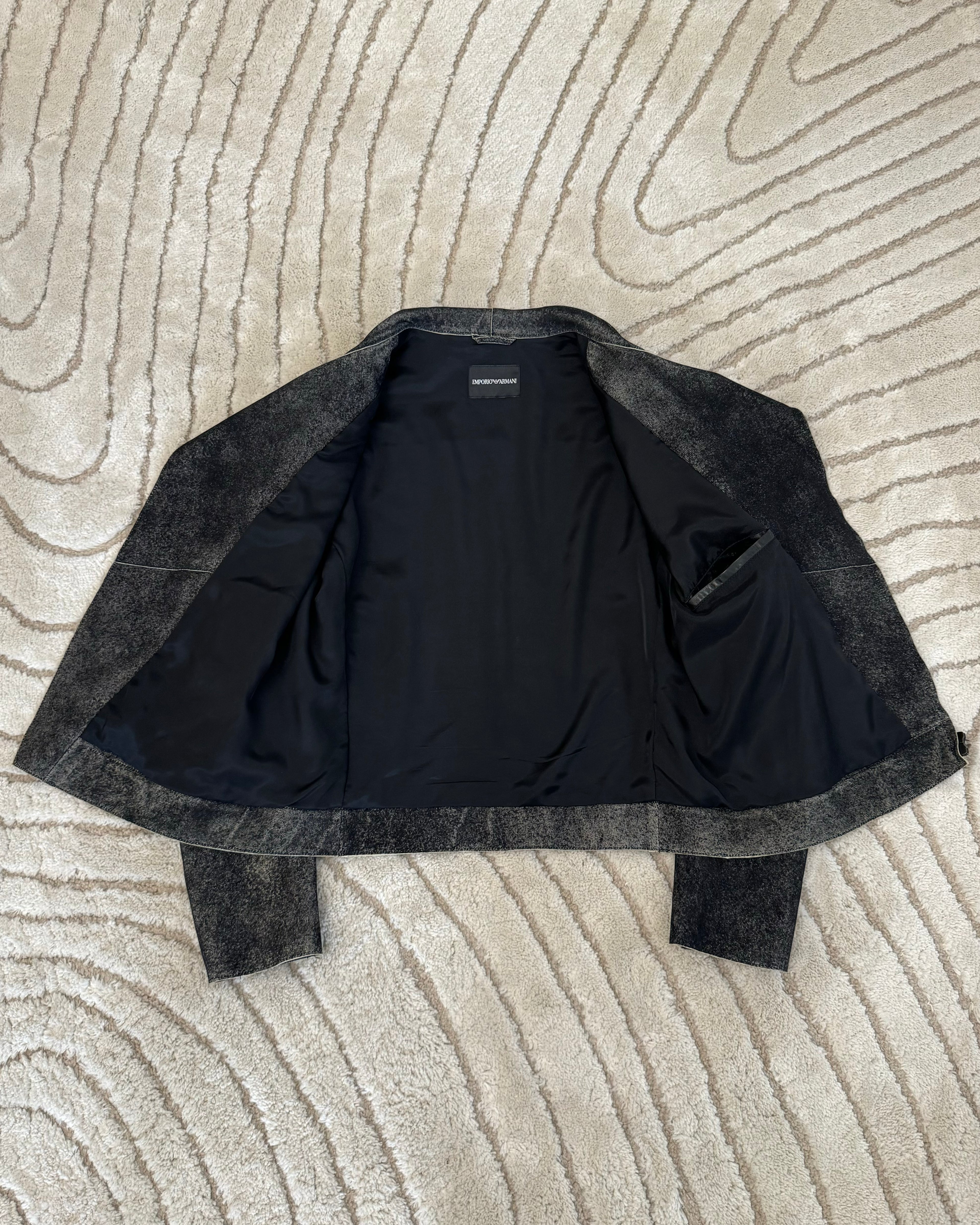 FW2015 Armani Asymmetrical Raw Leather Jacket (M)