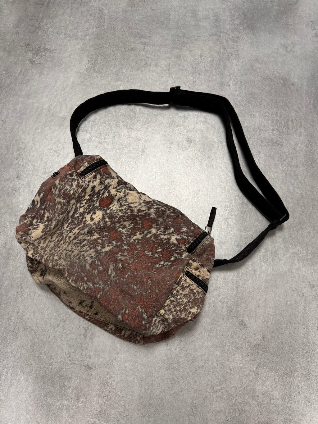 FW1999 Roberto Cavalli Furry Cowprint Movement Shoulder Bag