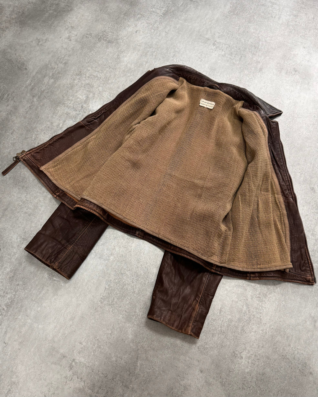SS2003 Emporio Armani Patches Leather Jacket