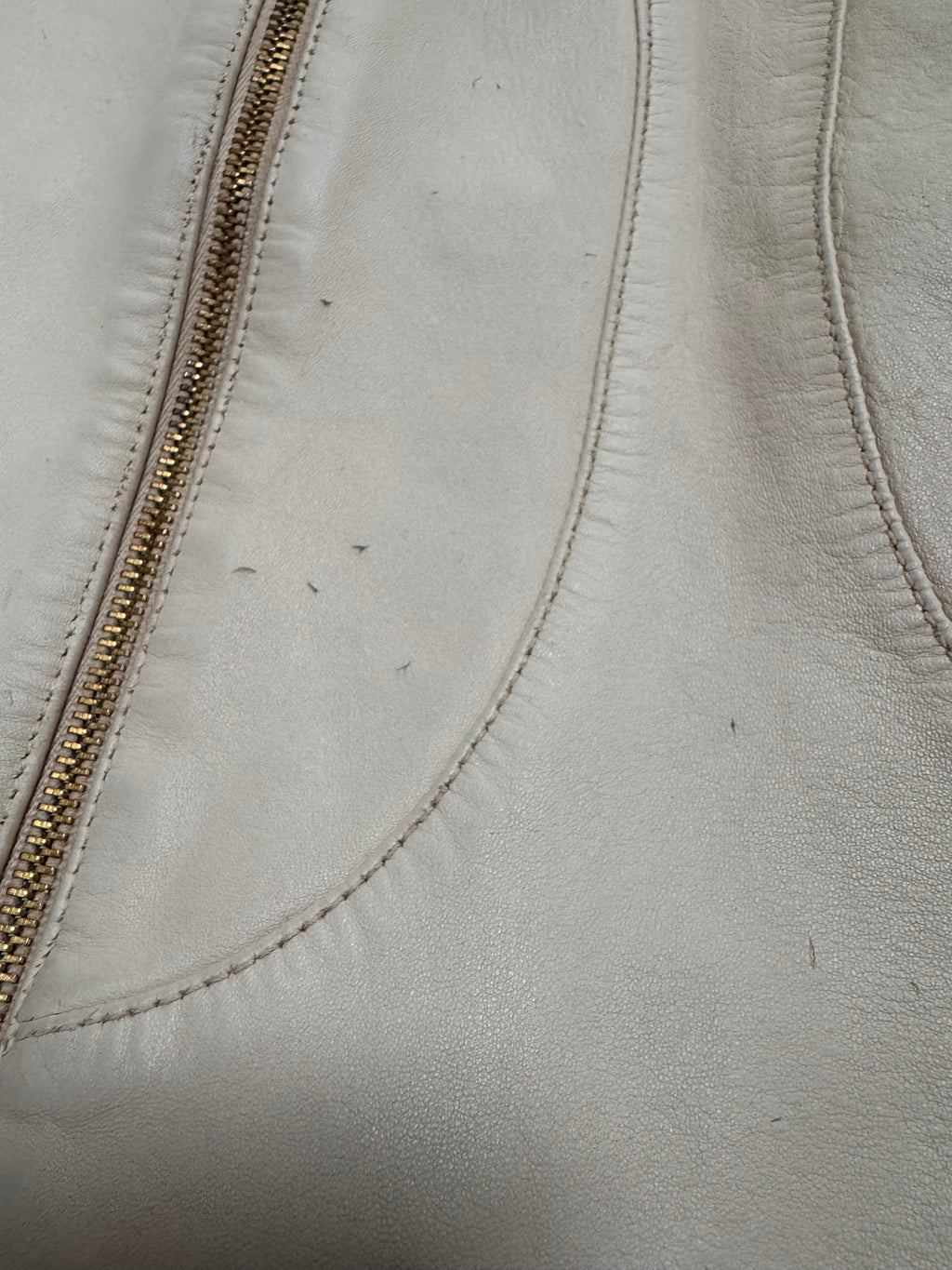 2000s Dolce & Gabbana Cream White Round Leather Jacket