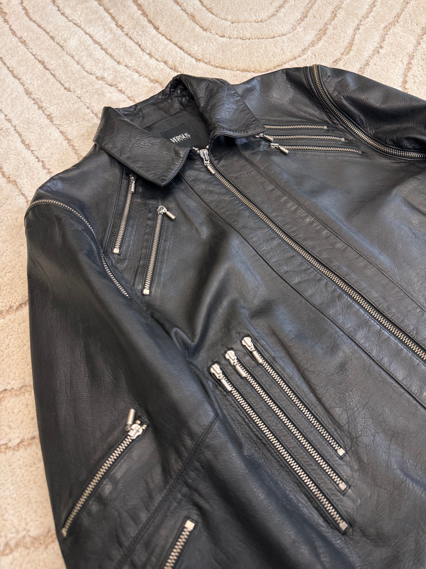 Versace MJ Multi-Zip Leather Jacket (M)