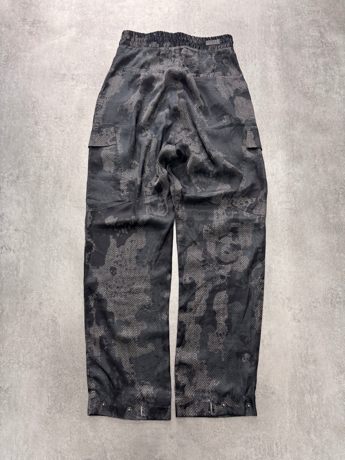 2000s Diesel Dark Grey Camo Pants (XS)