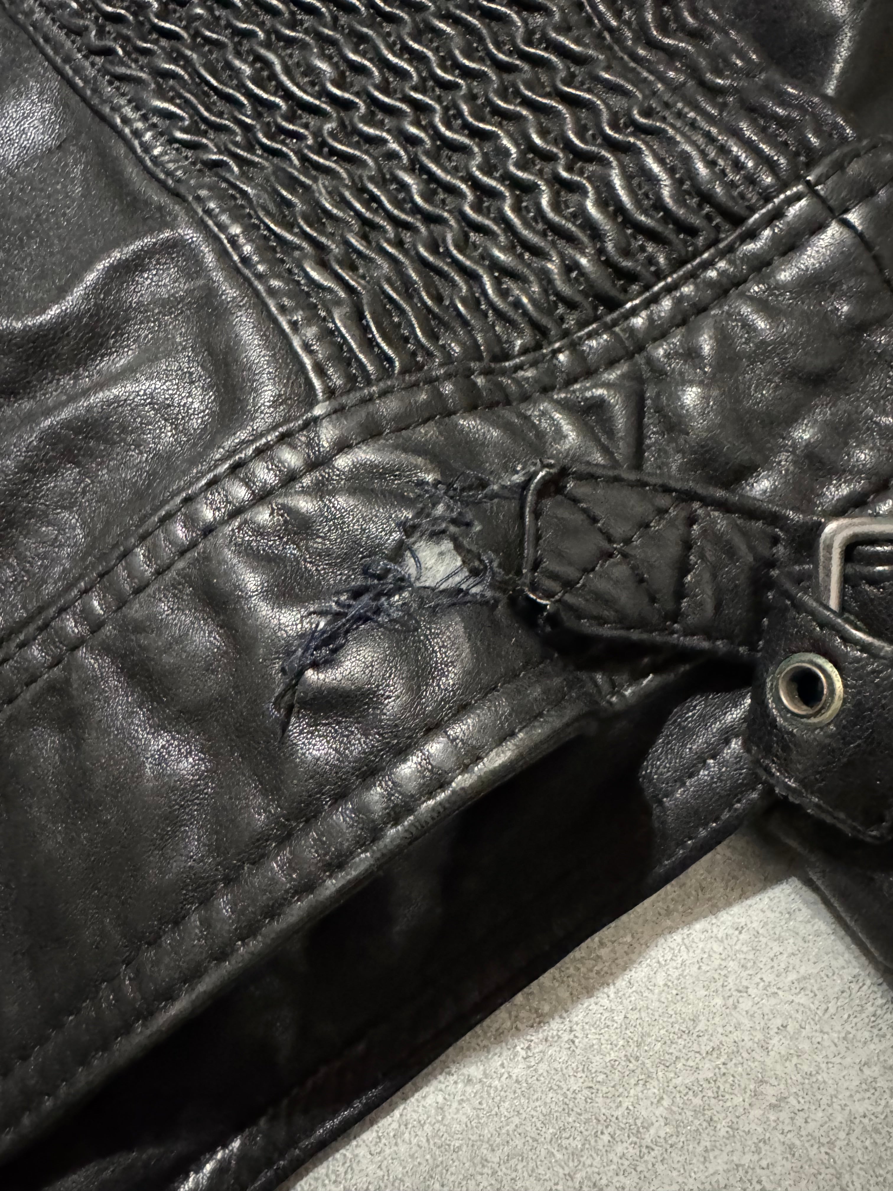 2000s Dolce & Gabbana USA Black Quilted Leather Jacket