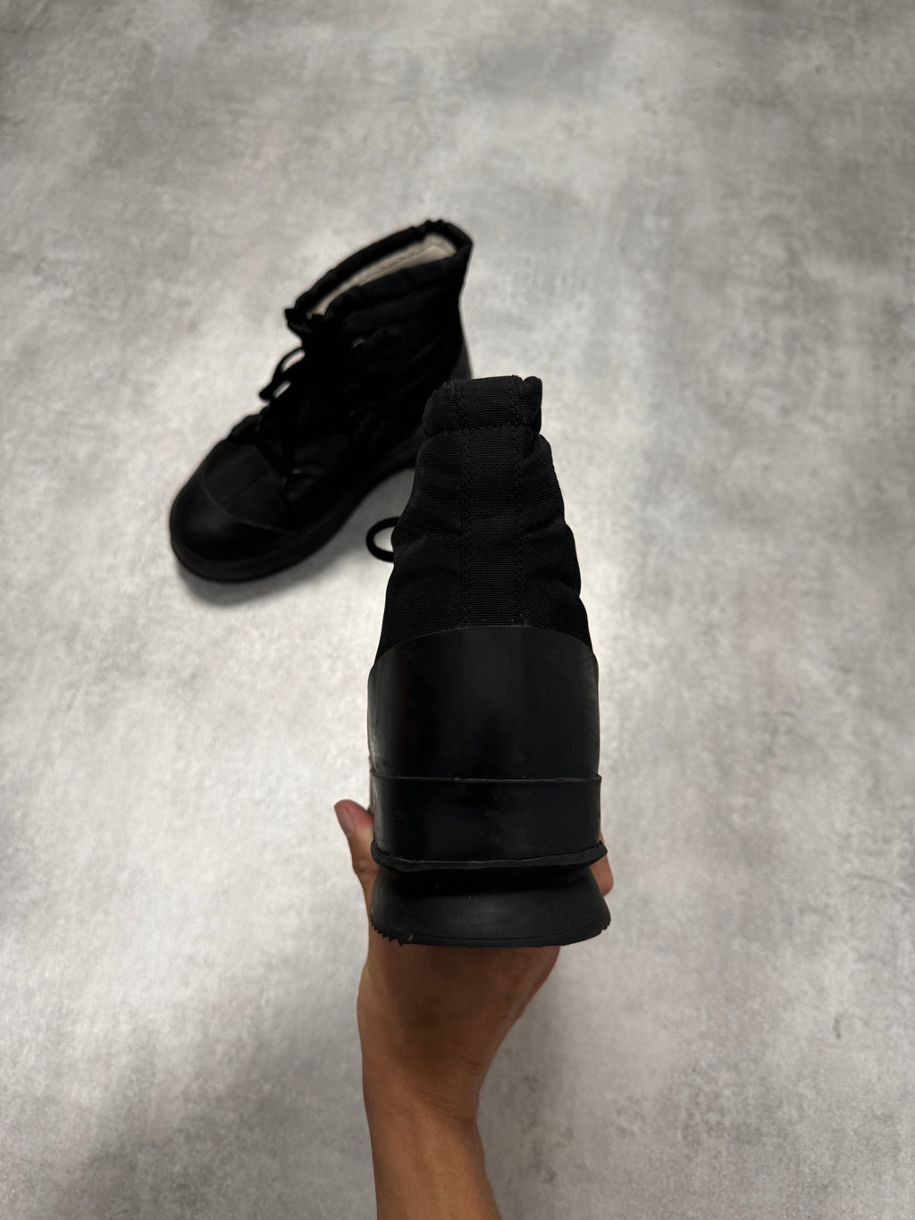 Acne Studios Chunky Lace Up Black Boots