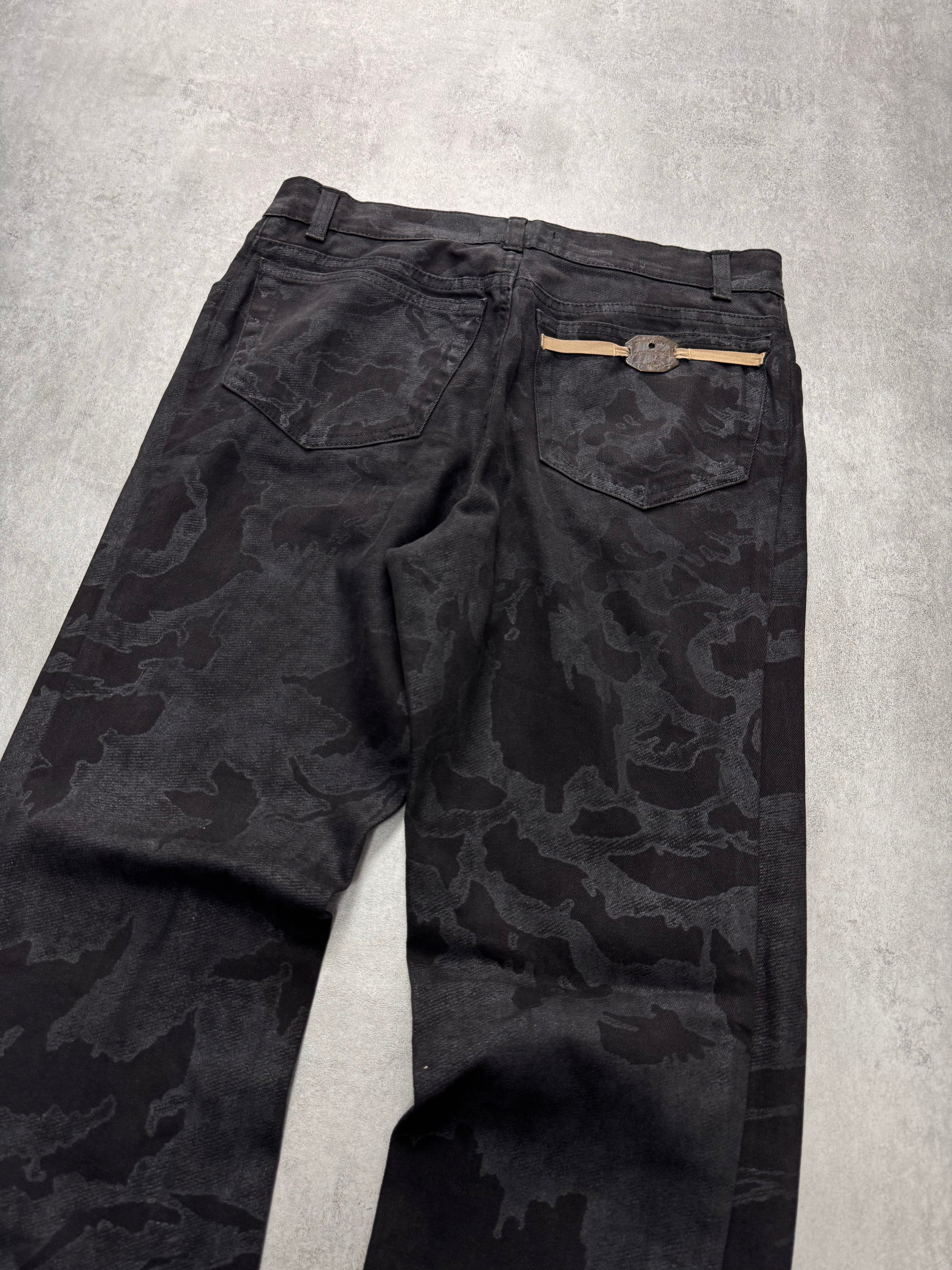 AW2001/02 Roberto Cavalli Black Crow Camouflage Pants