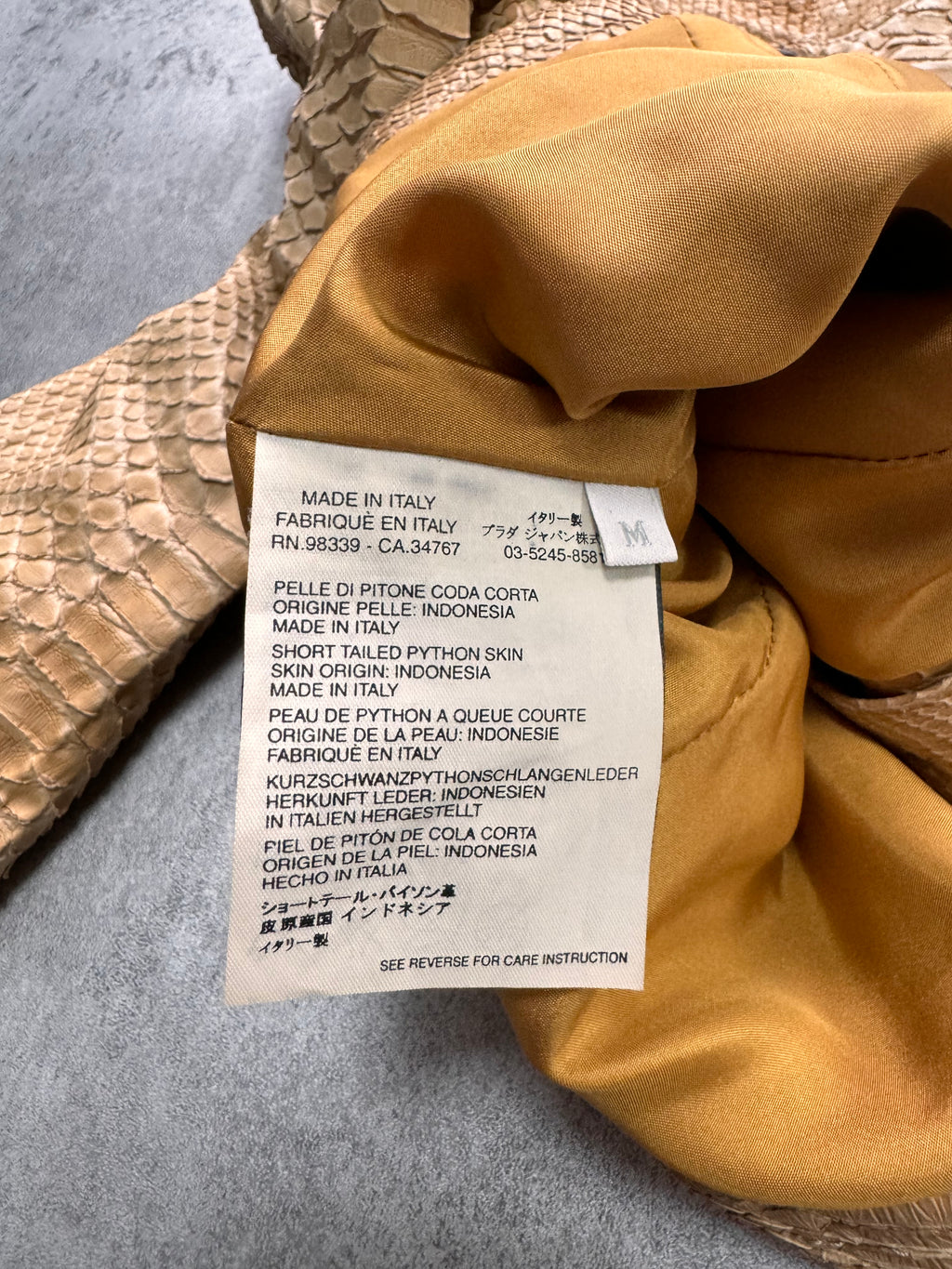SS2004 Prada Desert Python Leather Jacket (XS)