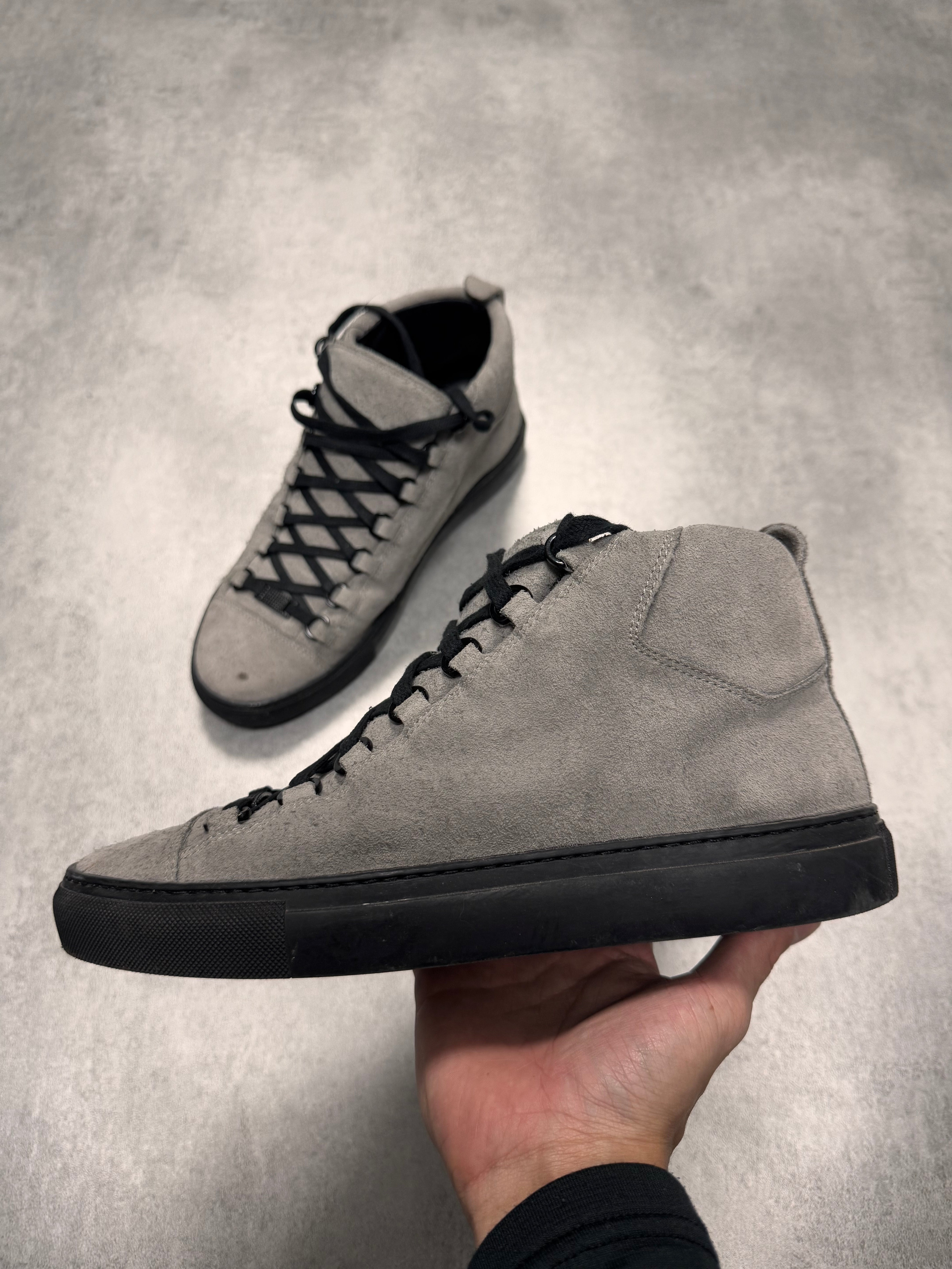 Balenciaga Arena High Grey Suede Leather Sneakers – Dolce Vita Hub