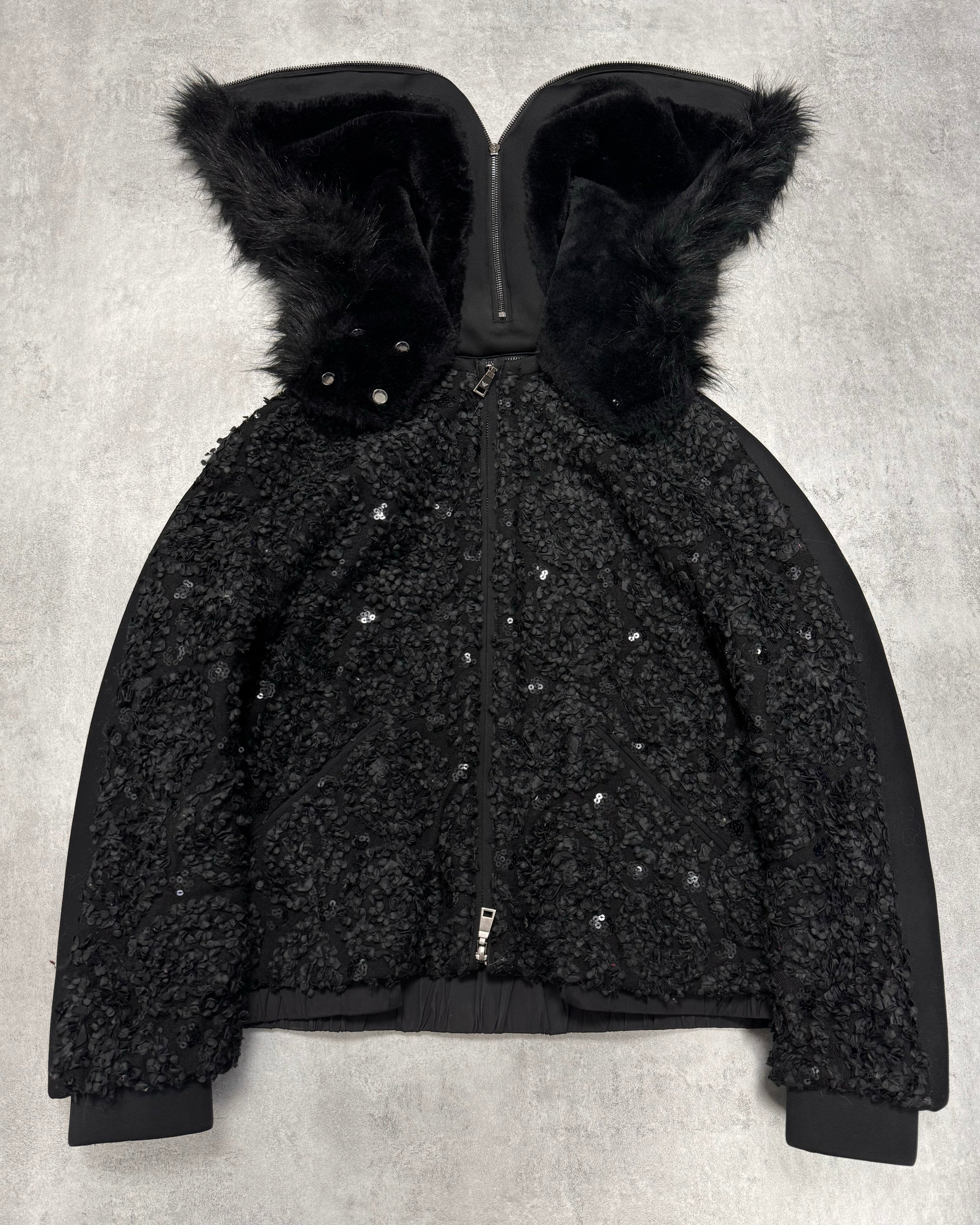 Emporio Armani Embellished Zipped Hood Jacket