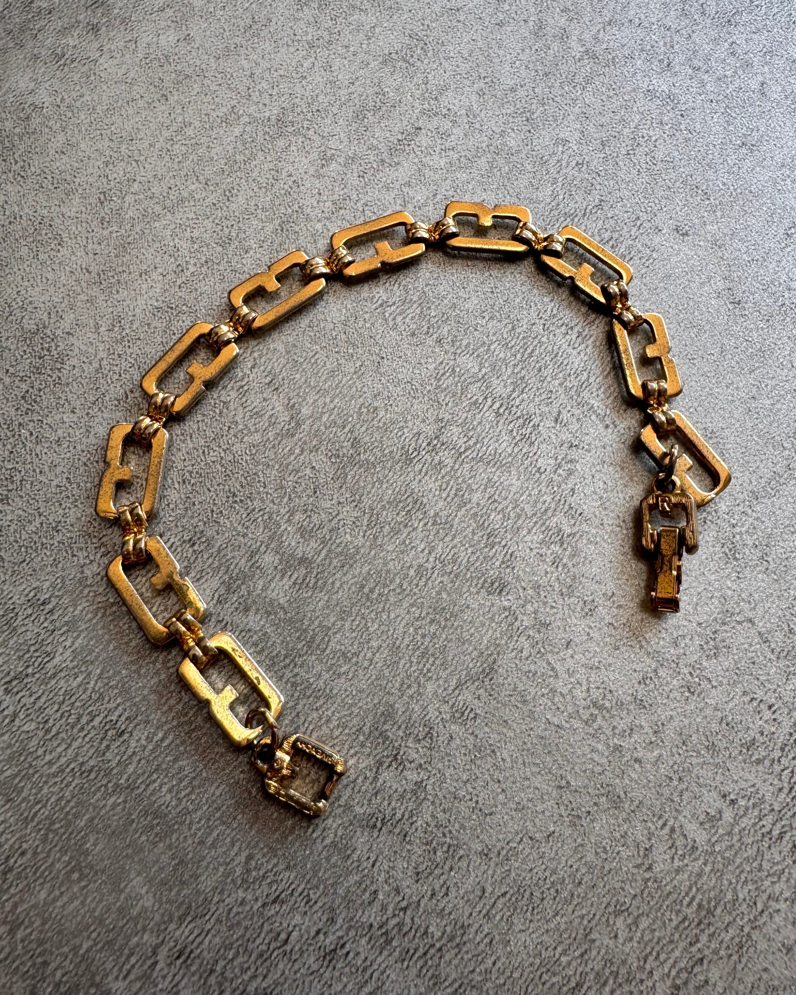 1980s Givenchy Monogram Golden Chain Link Bracelet