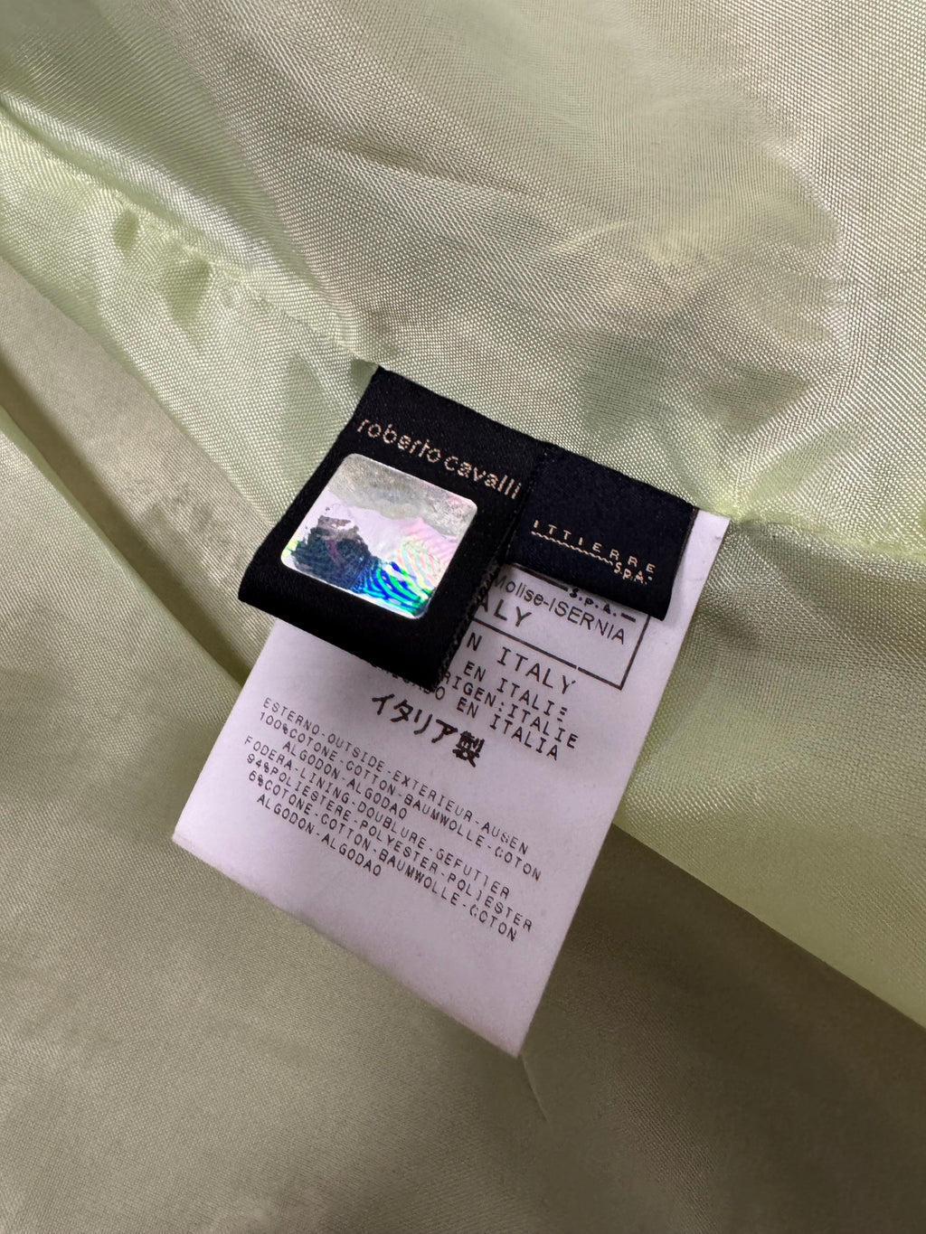 SS2004 Cavalli Biker Structured Beige Denim Jacket