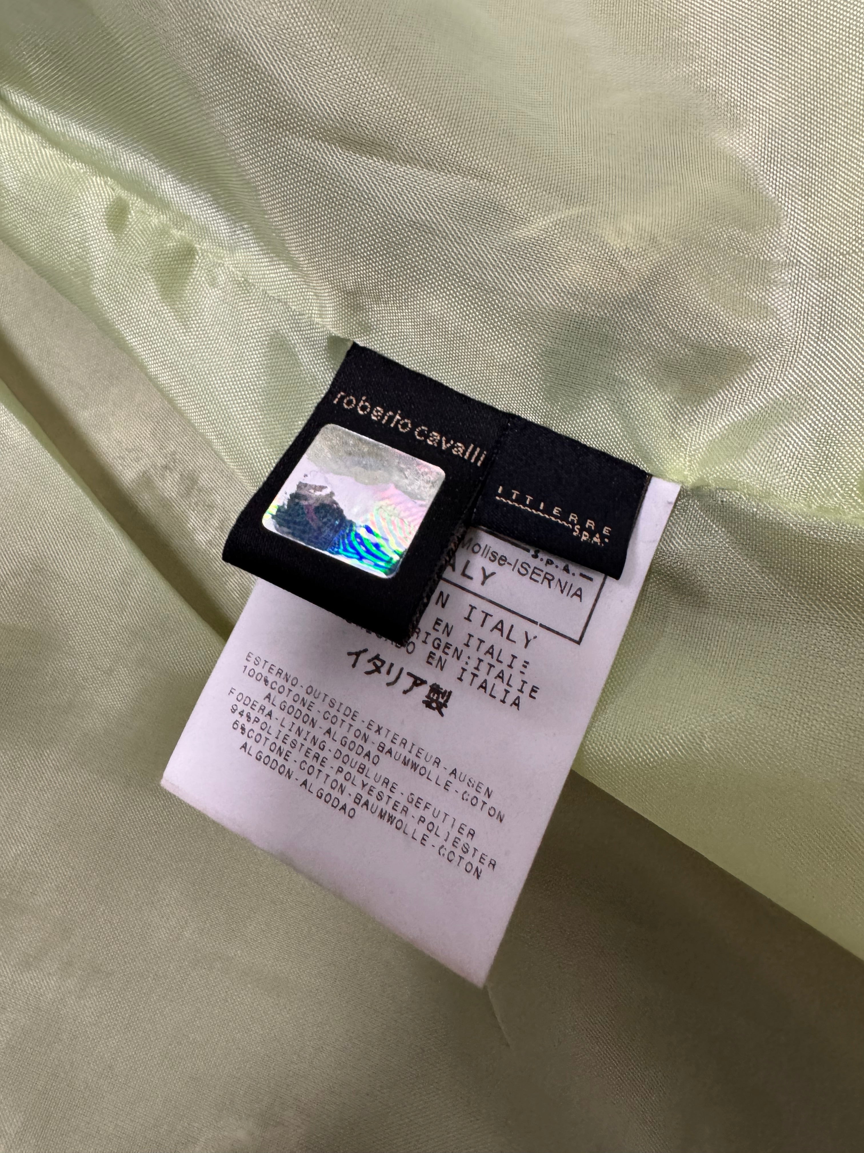 SS2004 Cavalli Biker Structured Beige Denim Jacket