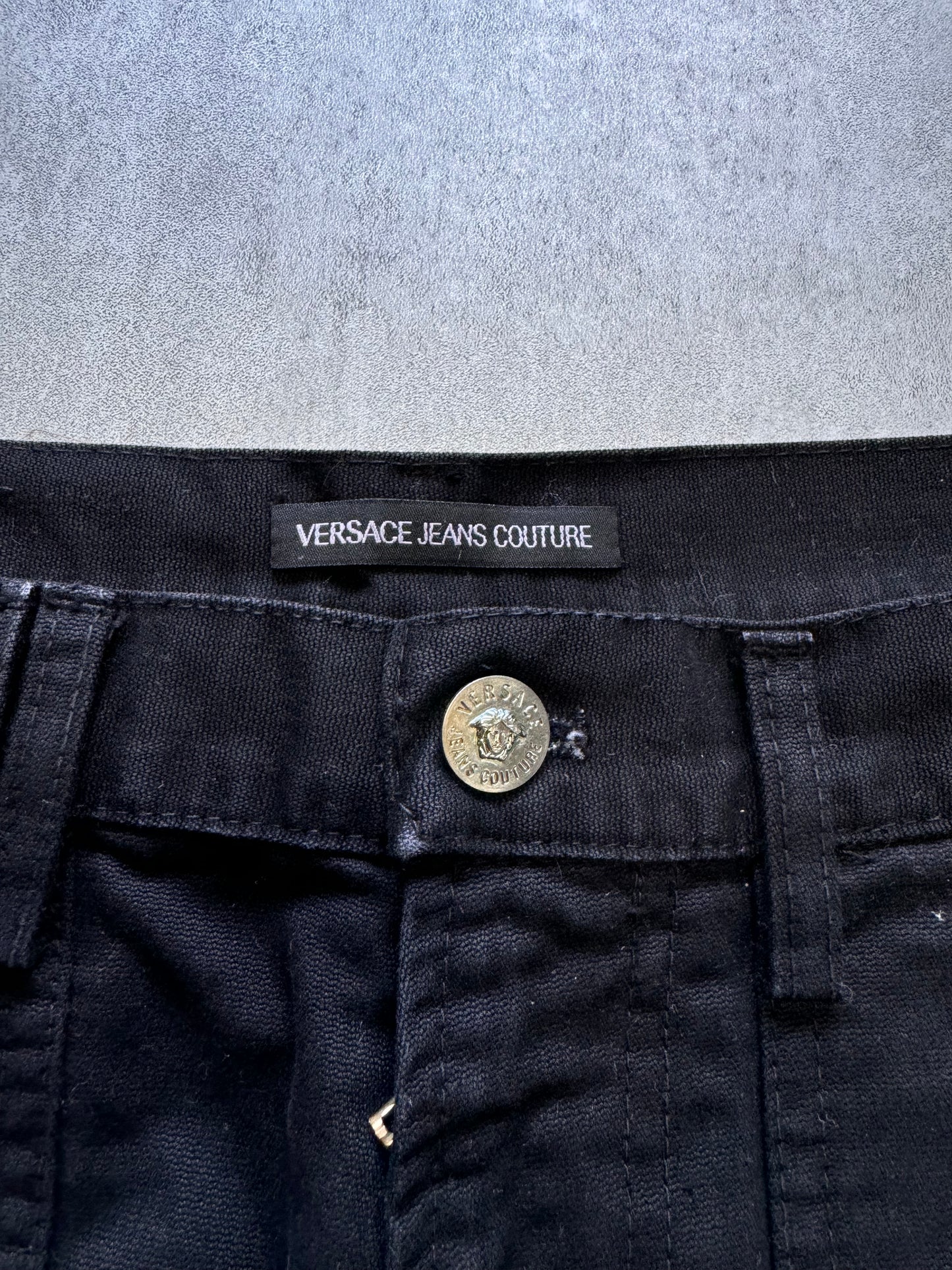 2000s Versace Utility Black Cargo Pants (S)