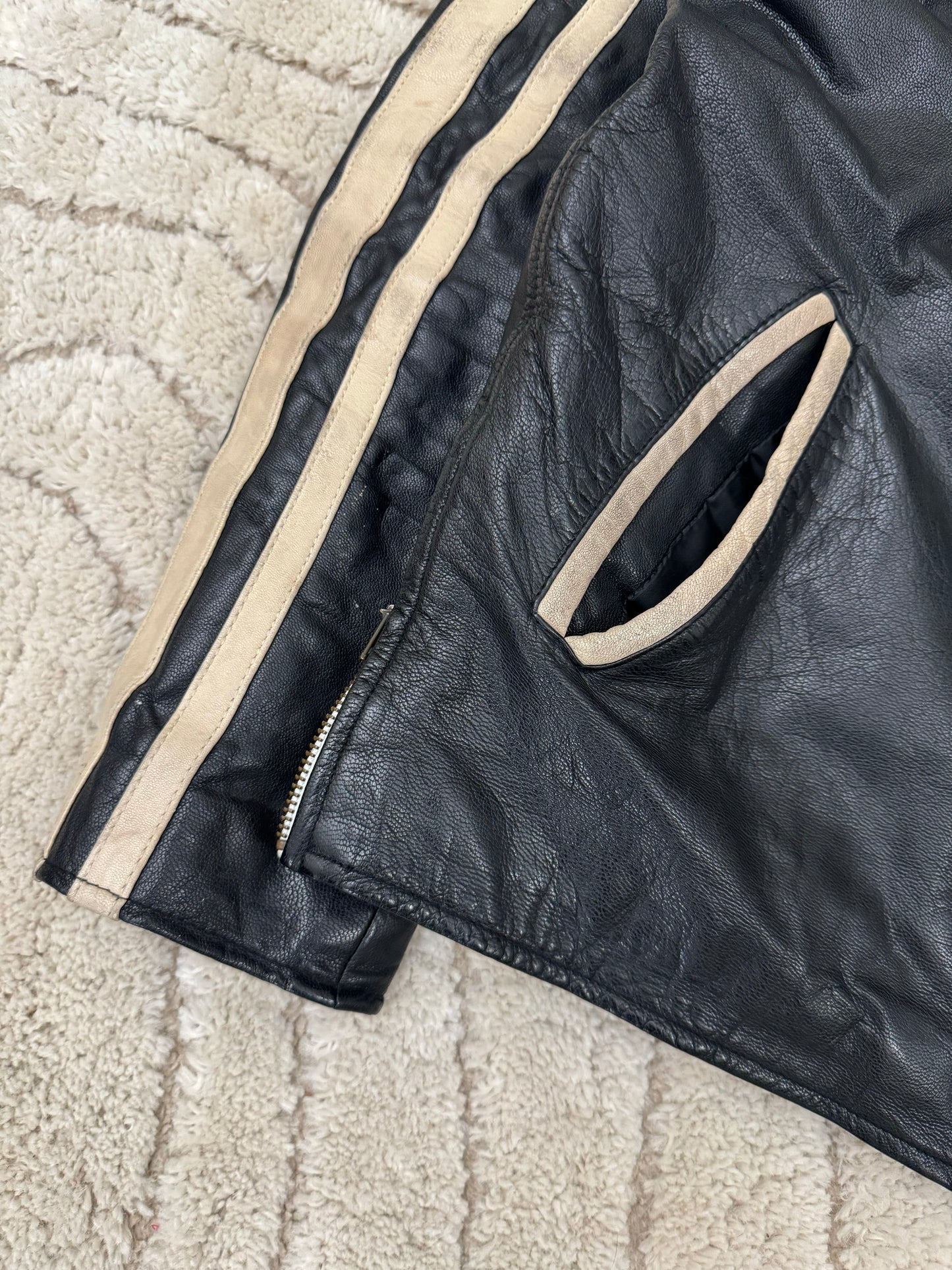 1990s Armani Cafe Racer Leather Jacket (M)