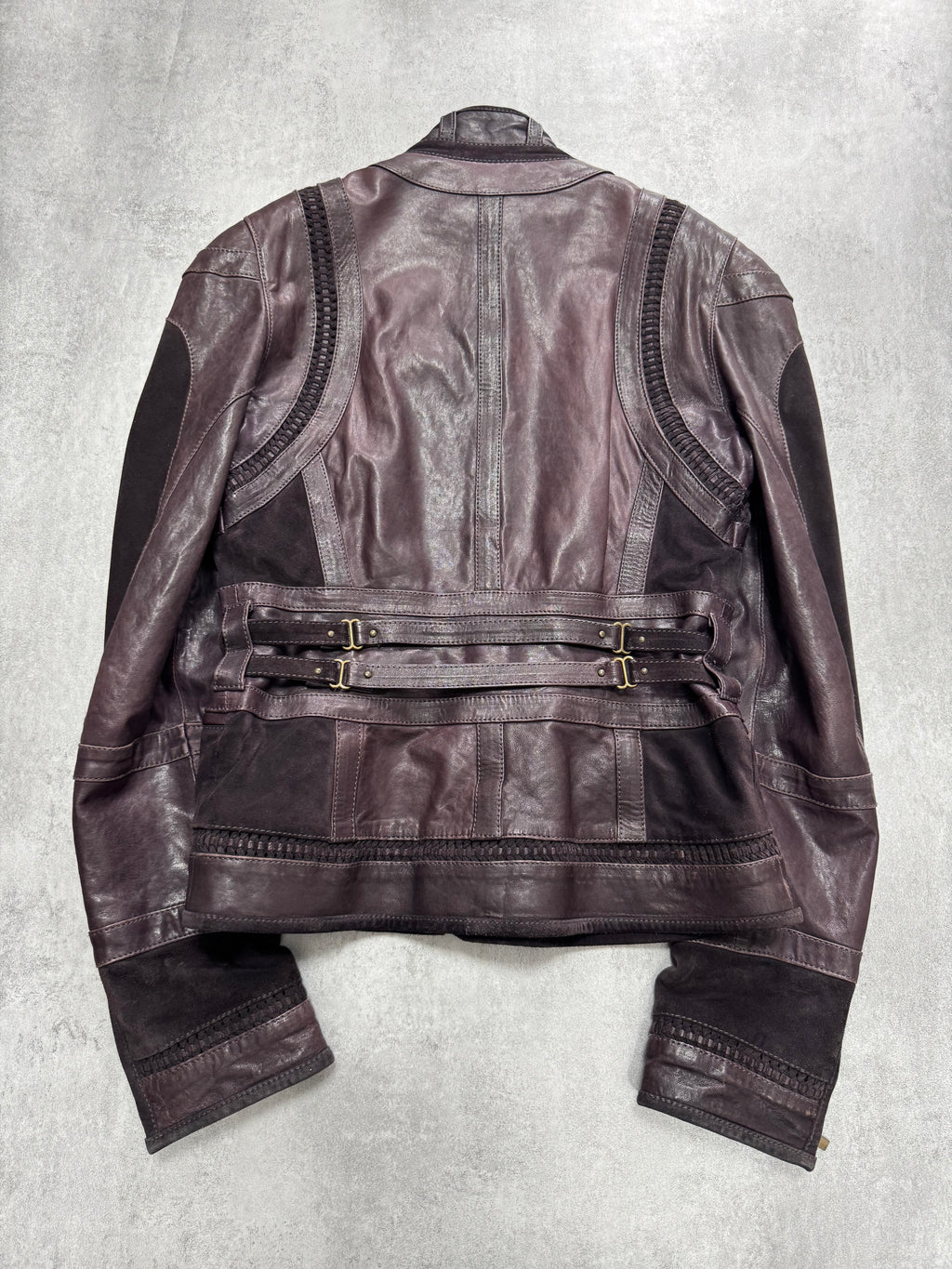 AW2008 AW2008 Cavalli Soldier Purple Metallic Leather Hybride Jacket