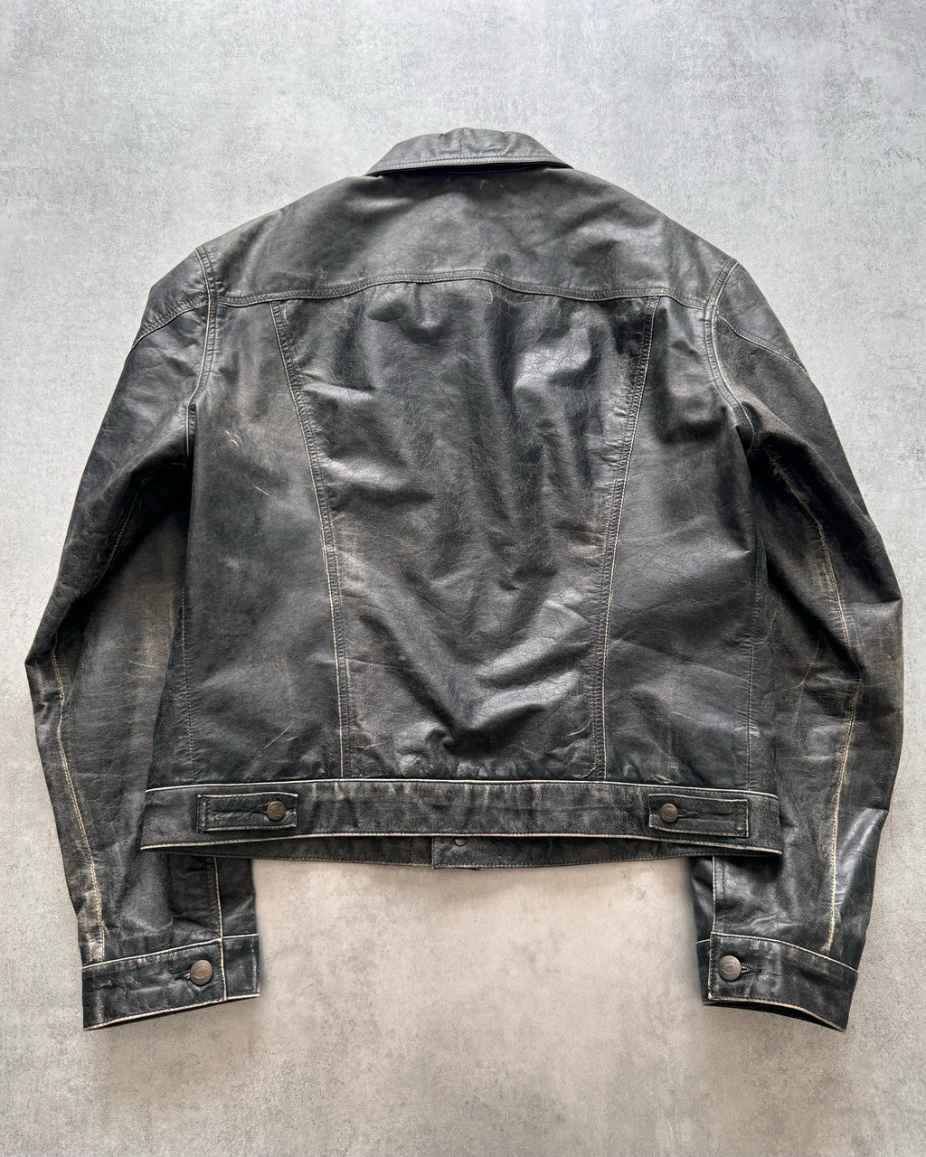 2000s Cavalli Brut Raw Leather Jacket