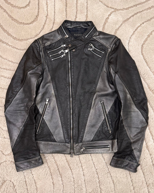 AW2009 Gucci Biker Detachable Sleeves Leather Jacket (M/L)