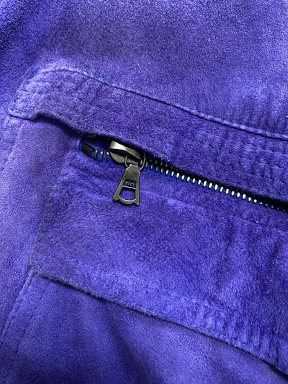 1990s Gianni Versace Purple Blue Bomber Jacket (M)
