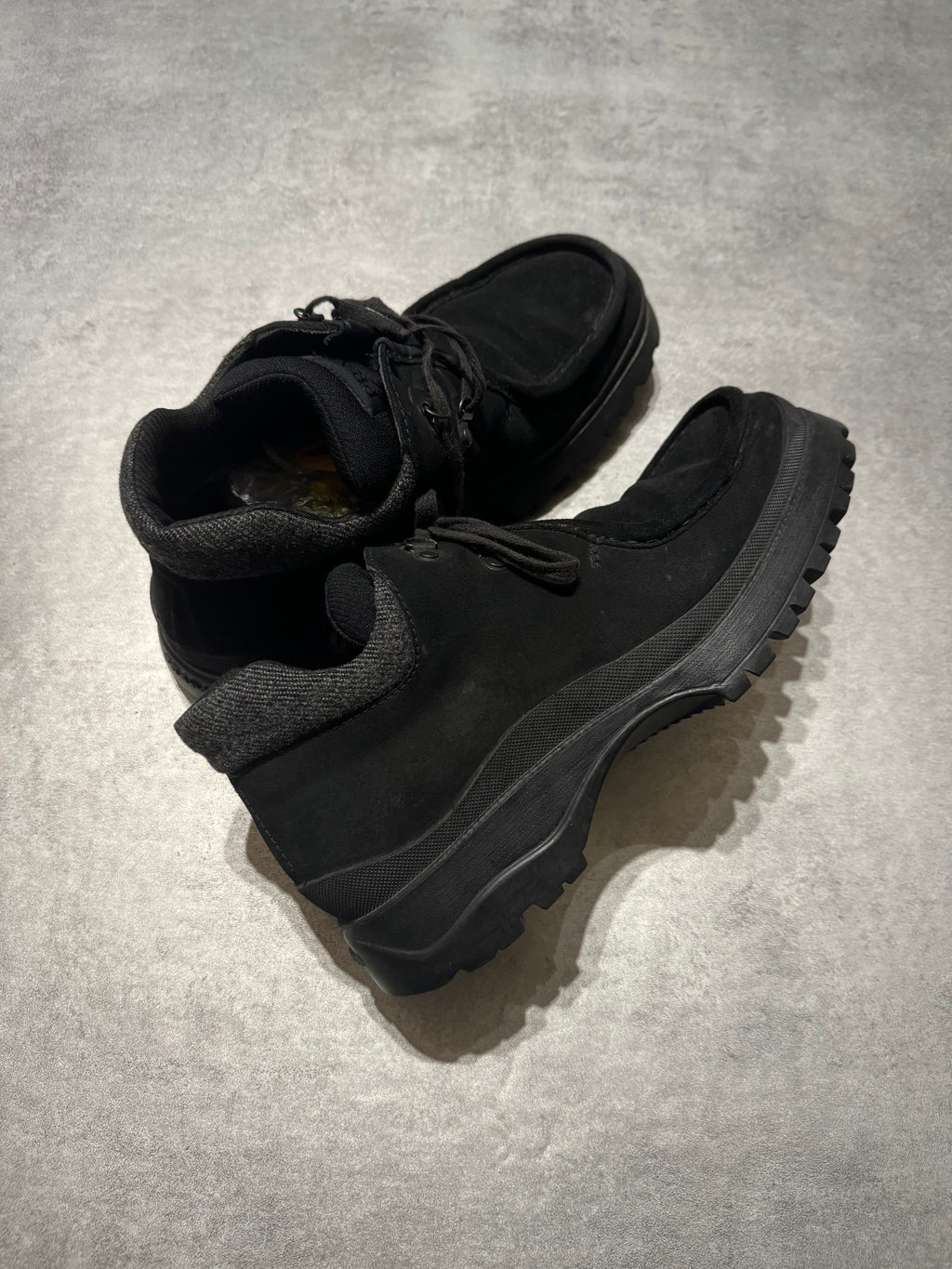Prada Vibram Black Combat Strap Leather Low Boots  (42) - 3