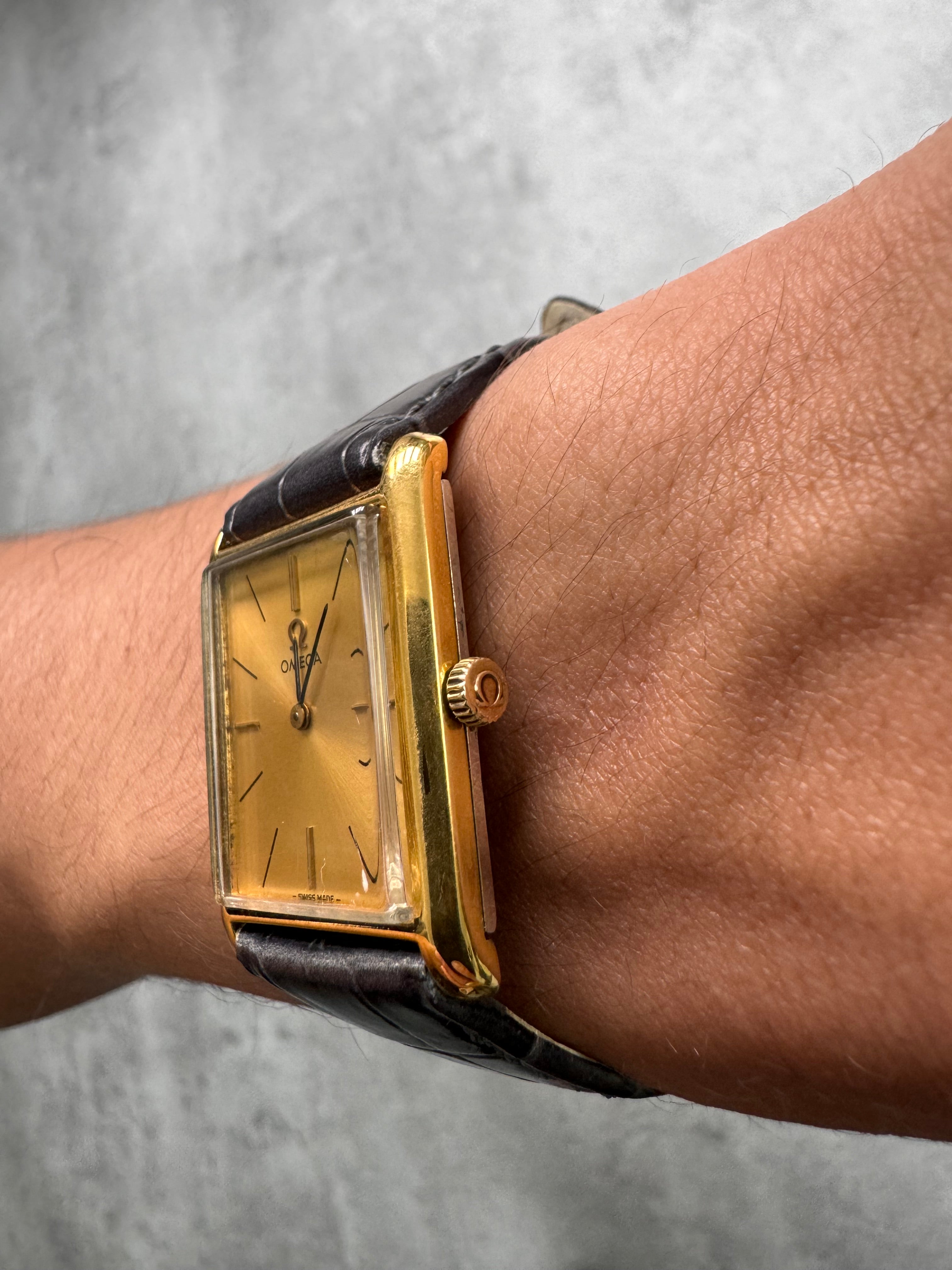 1970s Omega Gold Plated Case Tank Manual Watch (OS)