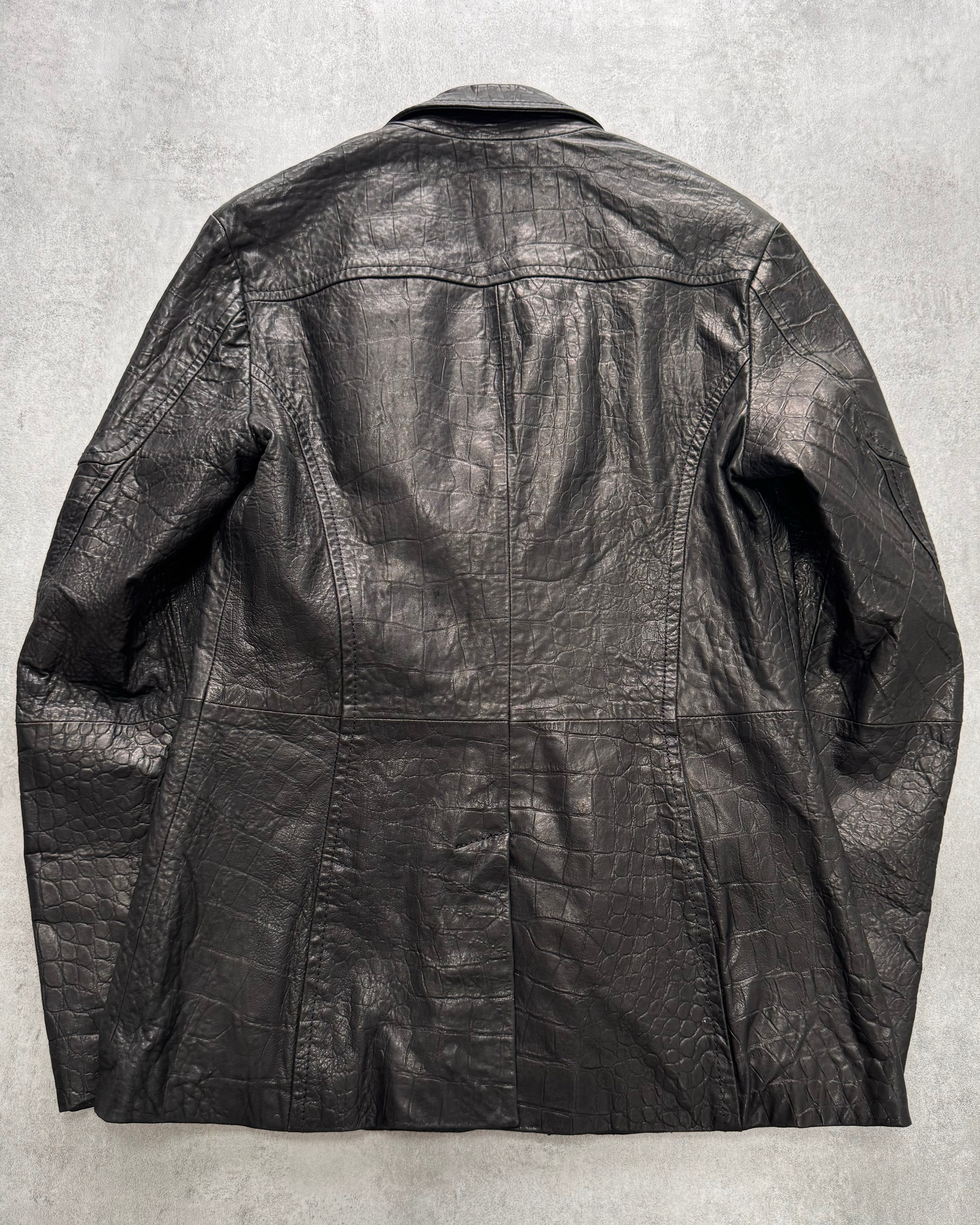 SS2009 Cavalli Crocodile Effect Leather Jacket