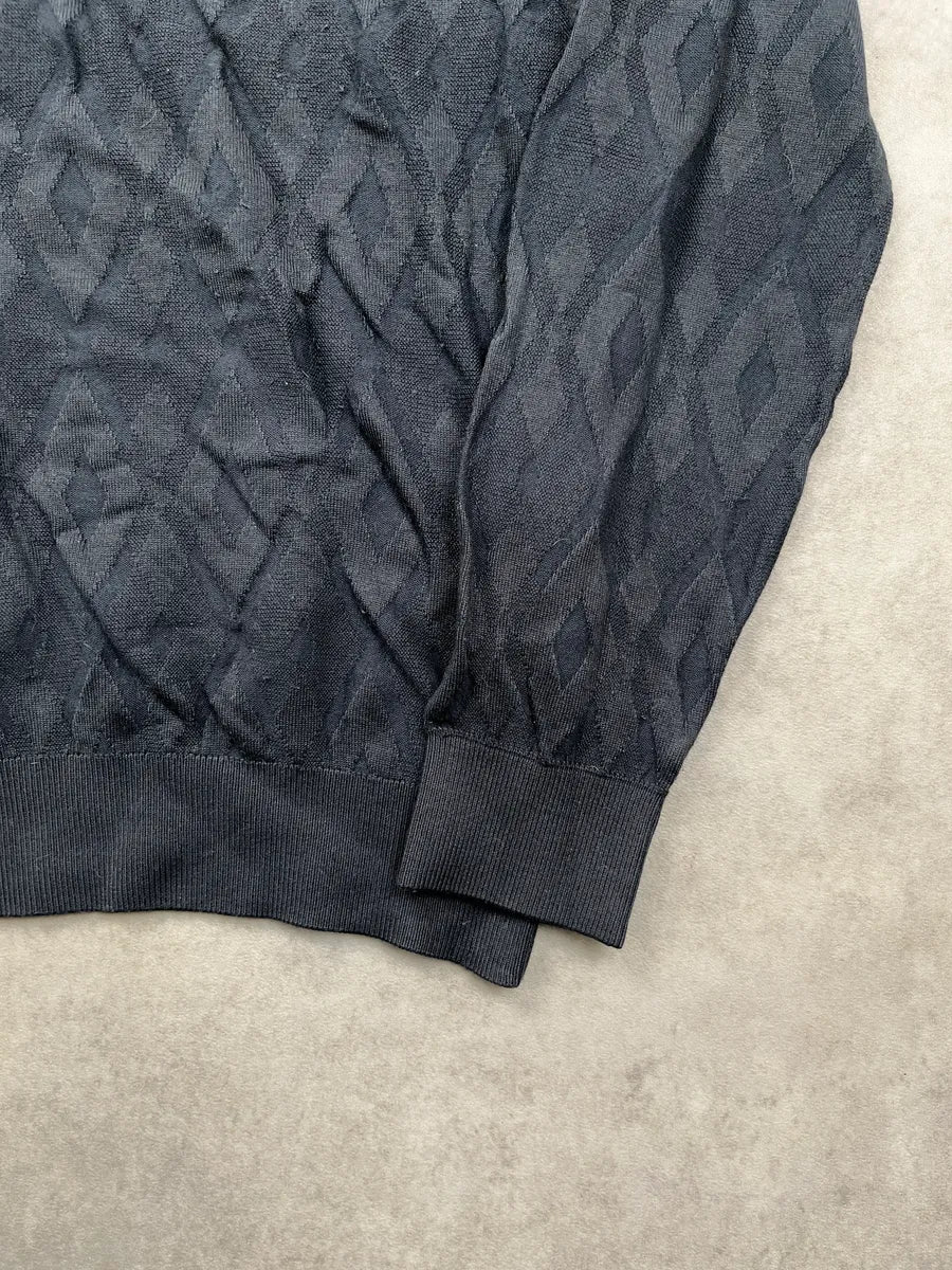 SS2020 Emporio Armani Black Diamond Jacquard Sweater FJnixJbH 7