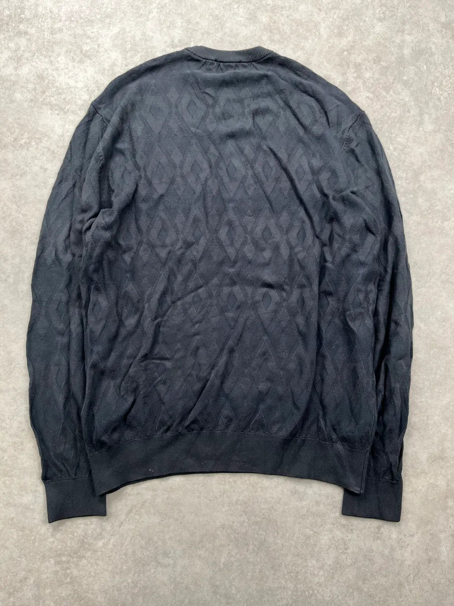 SS2020 Emporio Armani Black Diamond Jacquard Sweater FJnixJbH 3