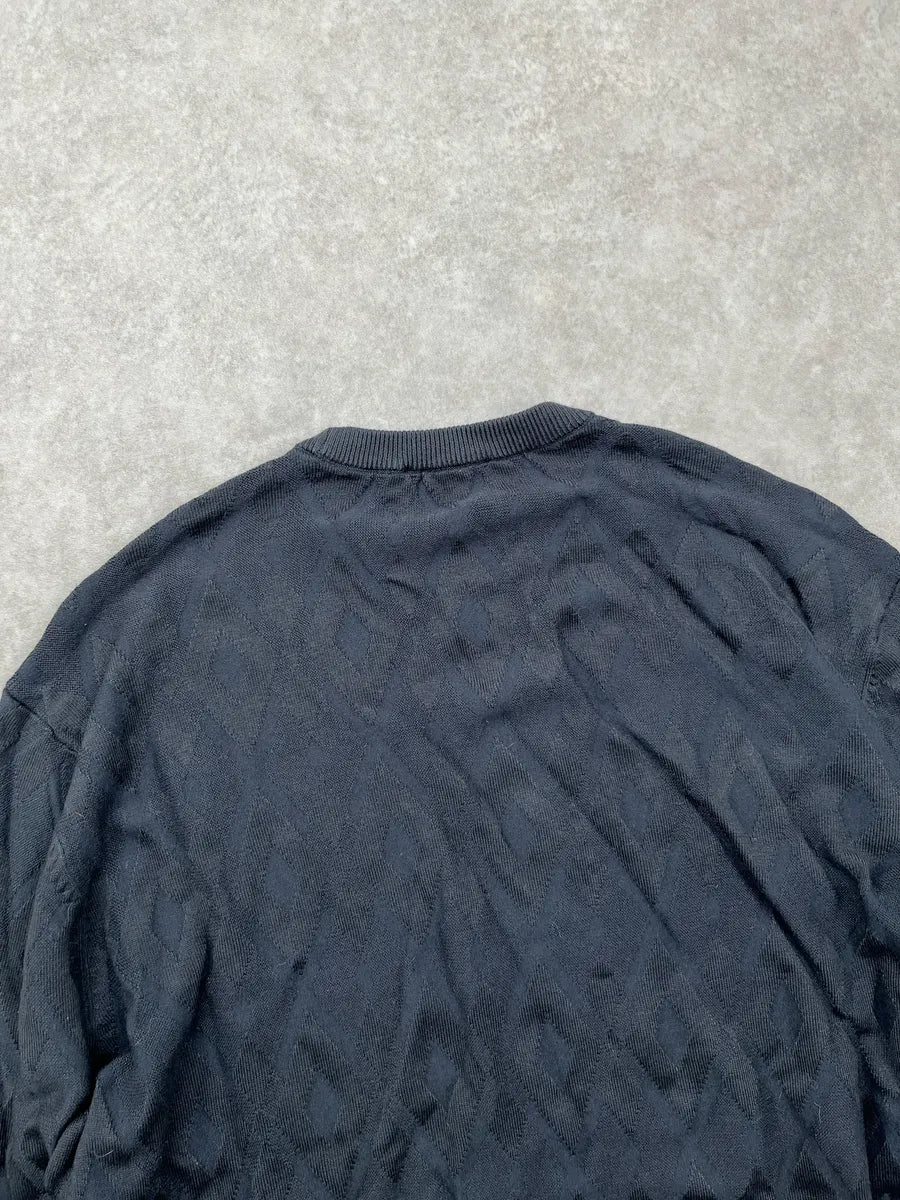 SS2020 Emporio Armani Black Diamond Jacquard Sweater FJnixJbH 6