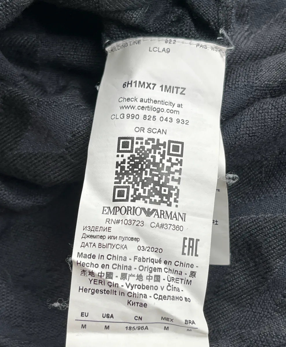 SS2020 Emporio Armani Black Diamond Jacquard Sweater FJnixJbH 9