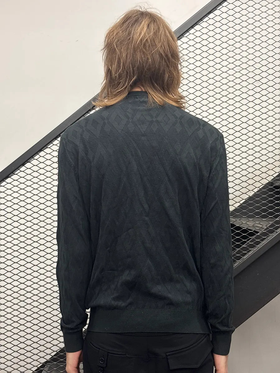 SS2020 Emporio Armani Black Diamond Jacquard Sweater FJnixJbH 2