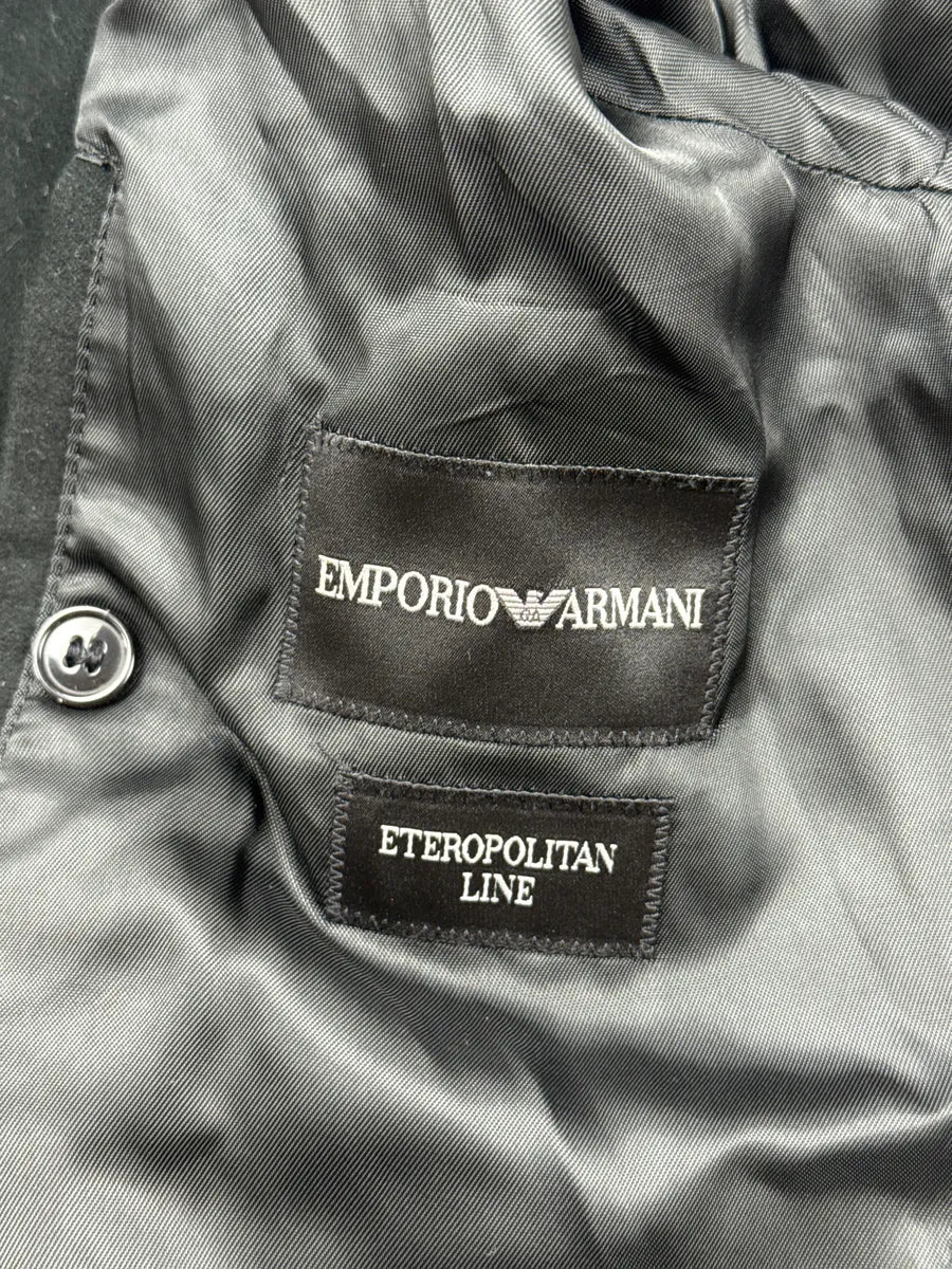 AW2008 Emporio Armani Dark Green Suede Faux Fur Collar Coat FKlBpFxB 10
