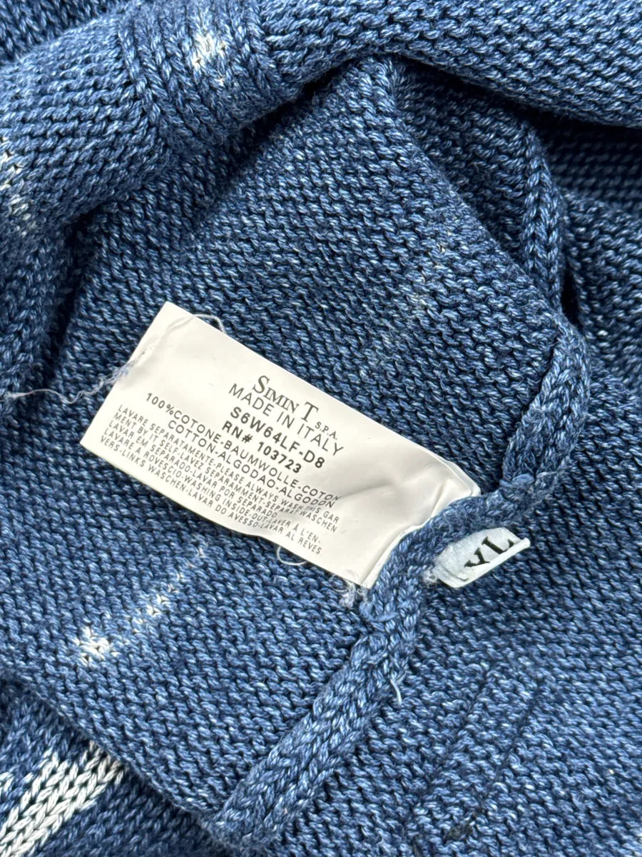2000s Armani Jeans Indigo White Dripping Sweater FLKXNsjL 11