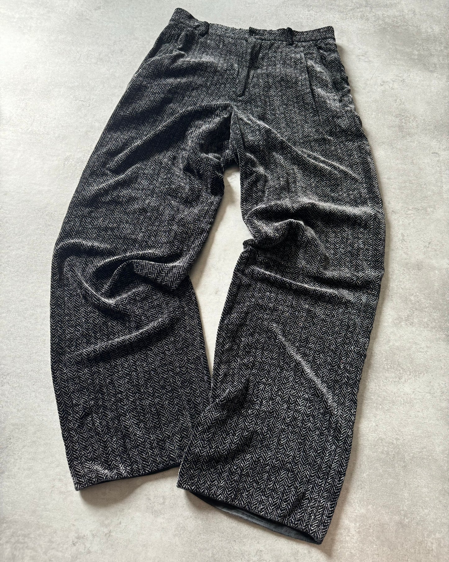 1990s Giorgio Armani Cozy Smooth Black Pants  (L) - 7