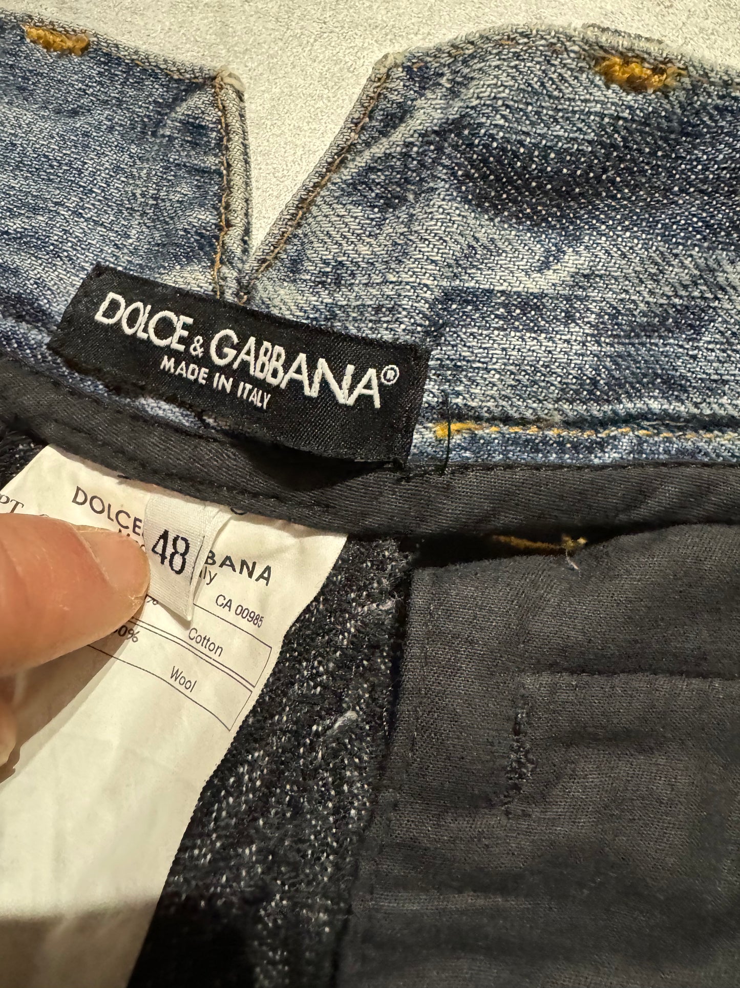 2000s Dolce & Gabbana Wool & Denim Hybrid Tailored Pants  (M/L) - 8