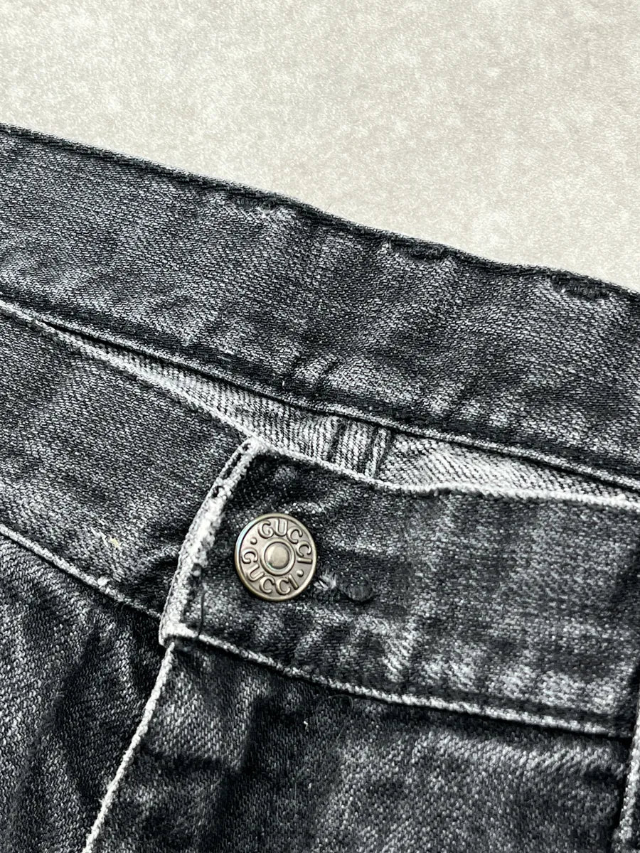 AW2007 Gucci Black Denim Straight Leg Jeans by Frida Giannini FWWIbAZx 9