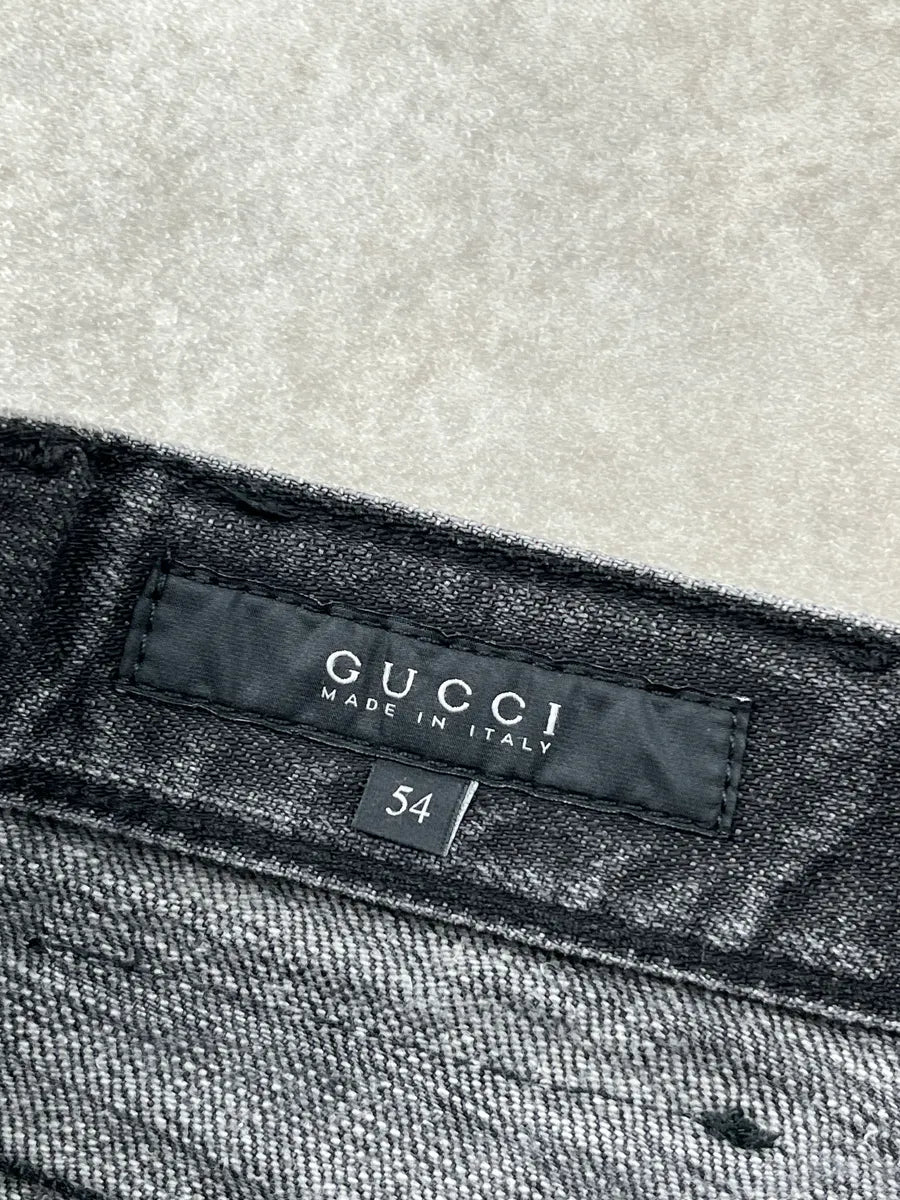 AW2007 Gucci Black Denim Straight Leg Jeans by Frida Giannini FWWIbAZx 10