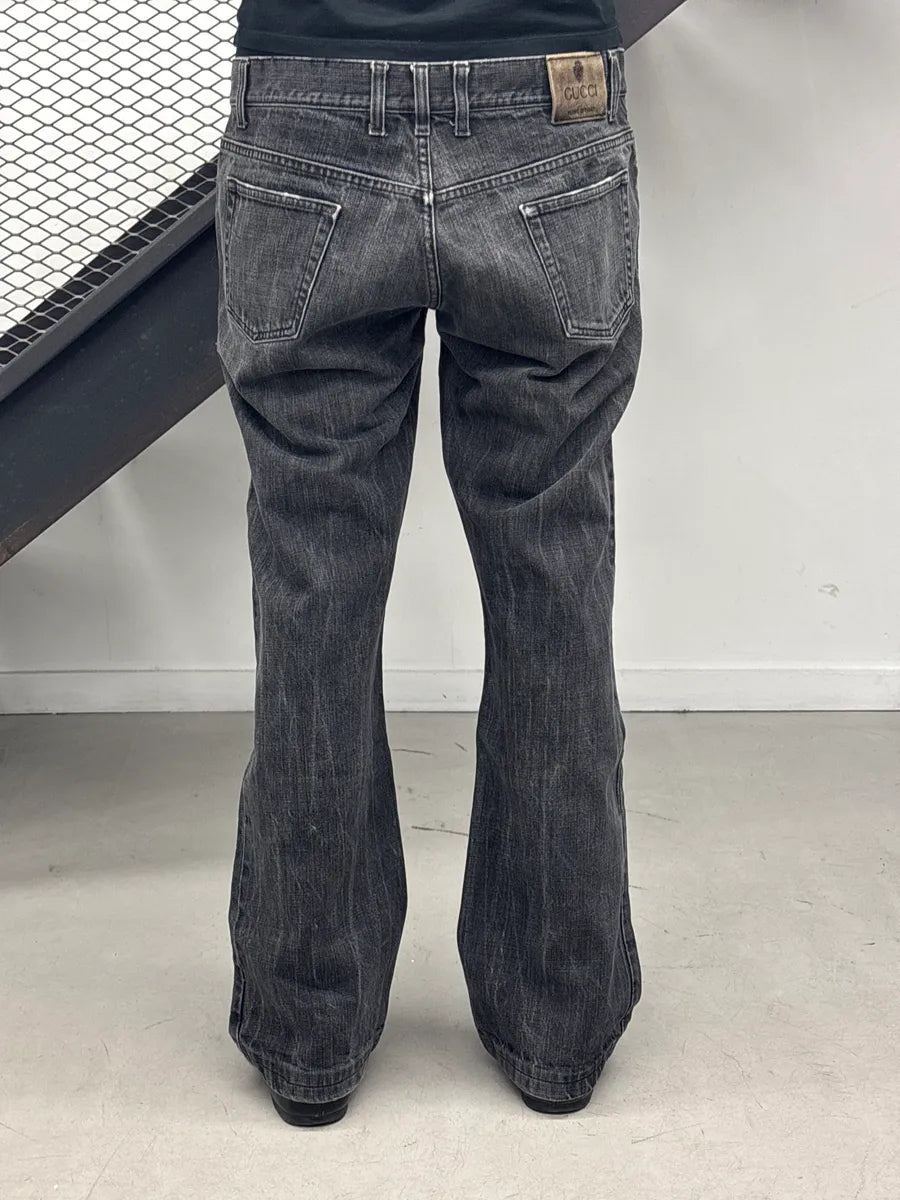 AW2007 Gucci Black Denim Straight Leg Jeans by Frida Giannini FWWIbAZx 3