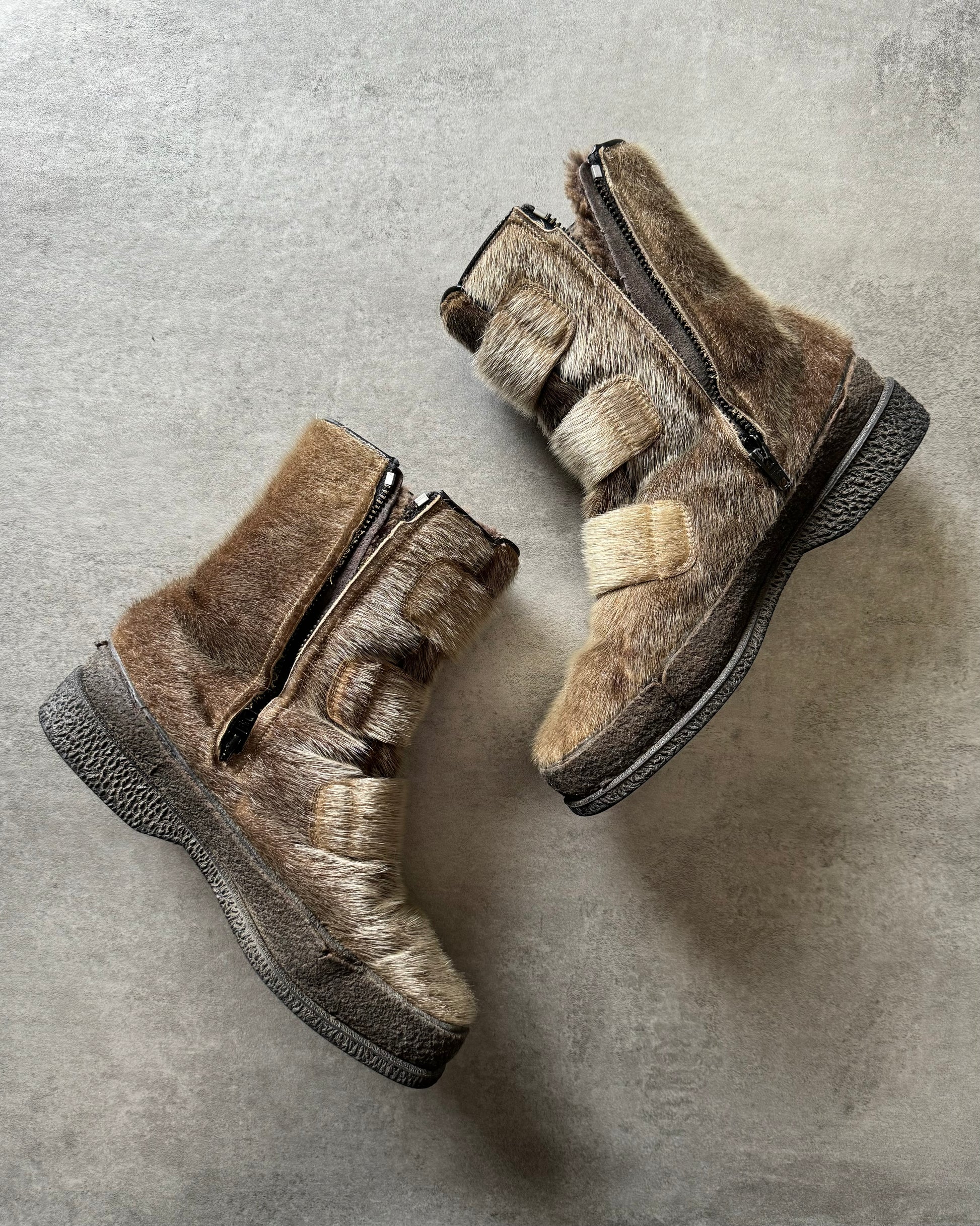 1990s Obermain Contemporary Faux Fur  Boots  (42) - 4