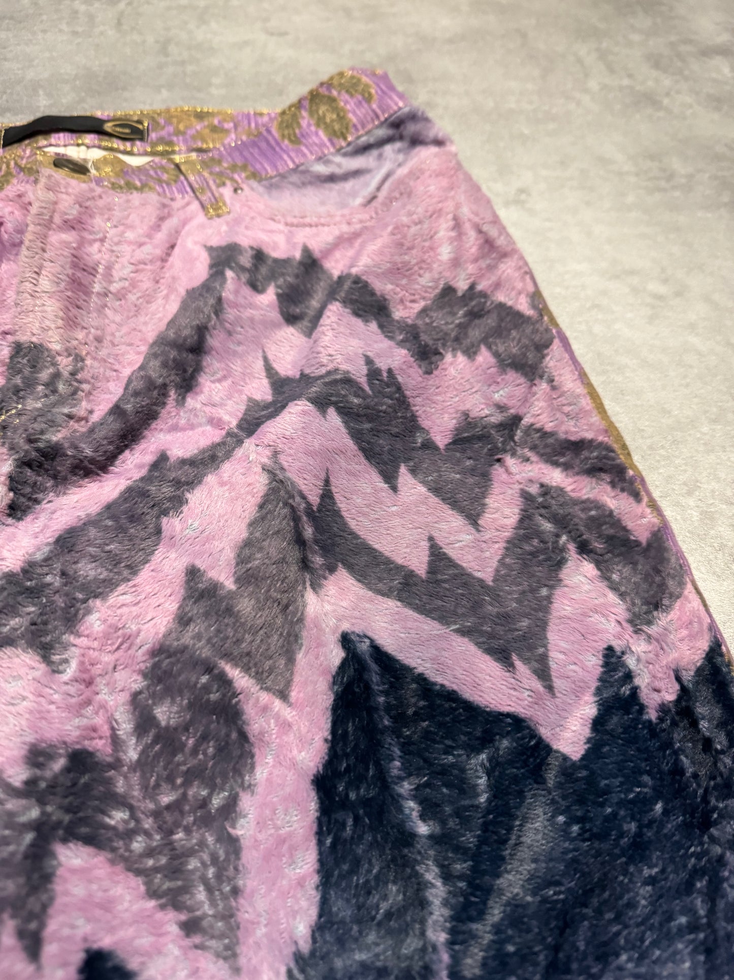 SS2005 Cavalli Mountain Peninsula Purple Relaxed Pants (S) - 7