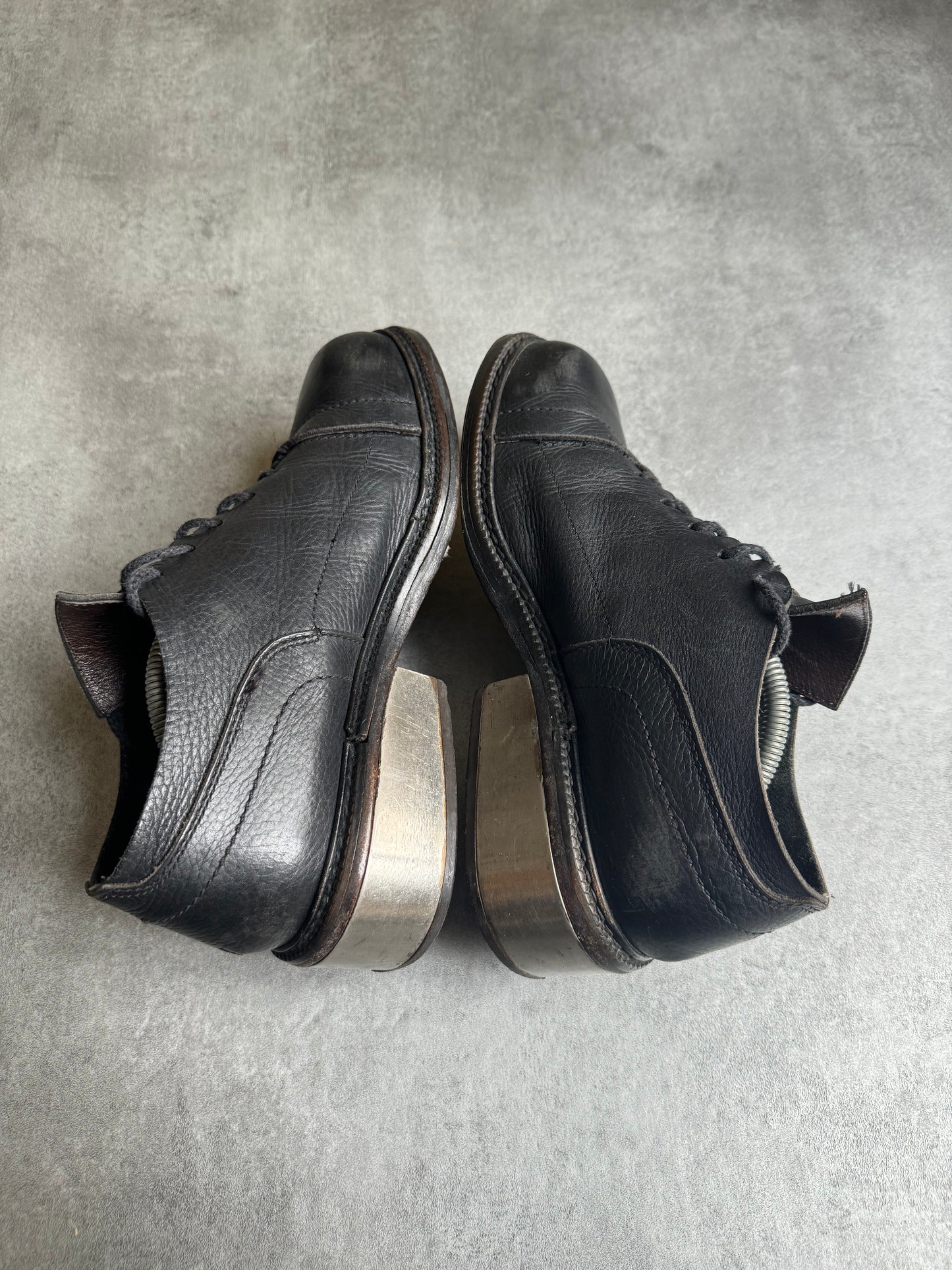 AW1996 Dirk Bikkembergs Black Leather Metal Heel Shoes (41) - 4